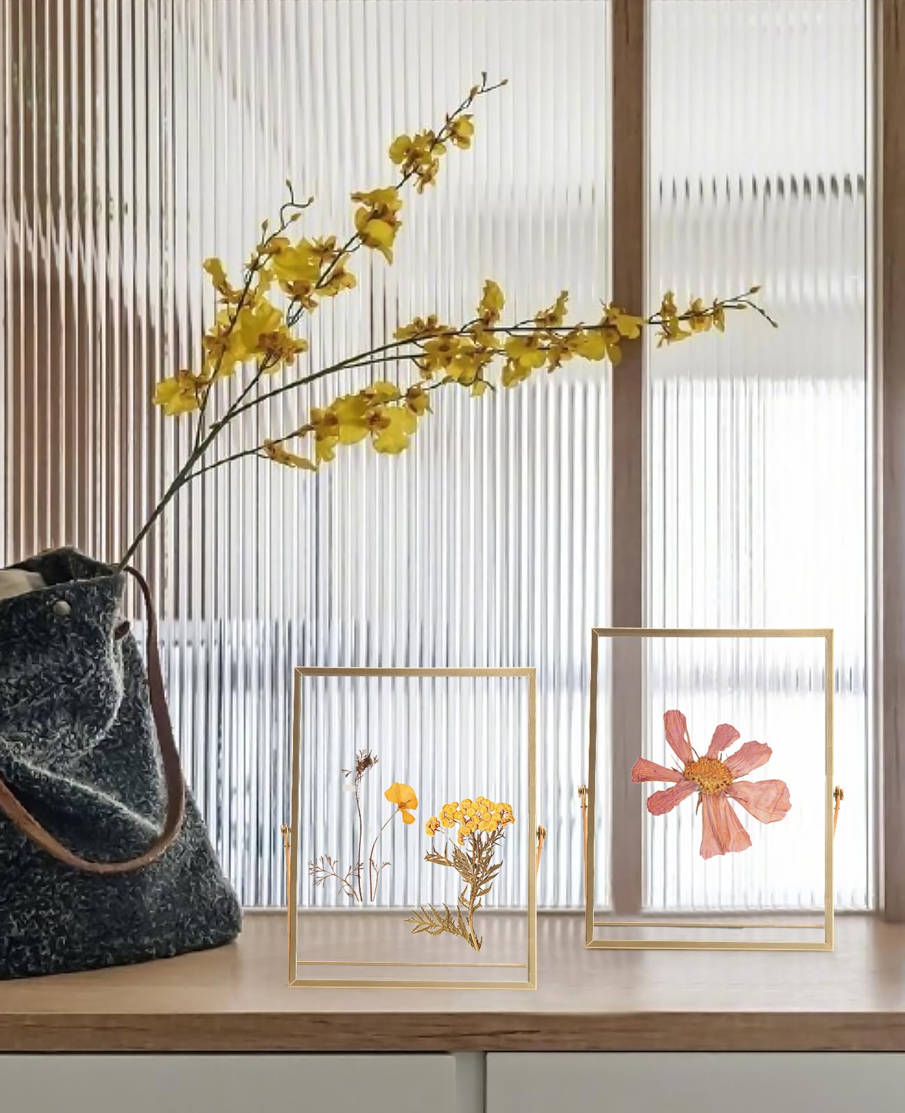 AceList Picture Frame Set of 2 for 8x10 Picture - Gold Metal Floating Photo Frame with Glass Cover - 10x12 Frame Gold Picture Fr