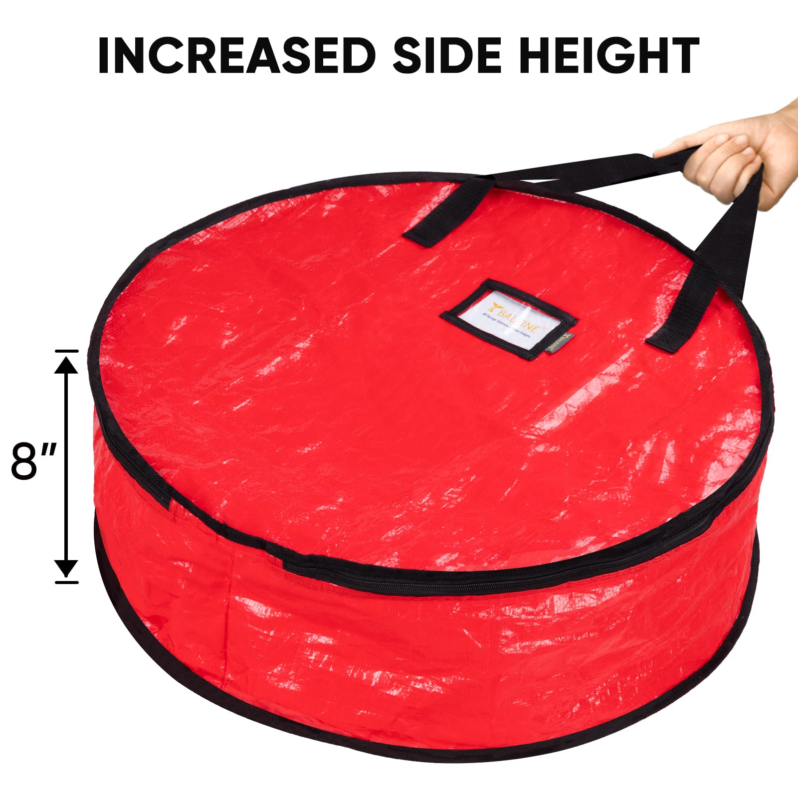 Baleine Wreath Storage Container, 2 Pack Christmas Wreath Storage Bag With Tear Resistant Pe Material And Reinforced Handle For