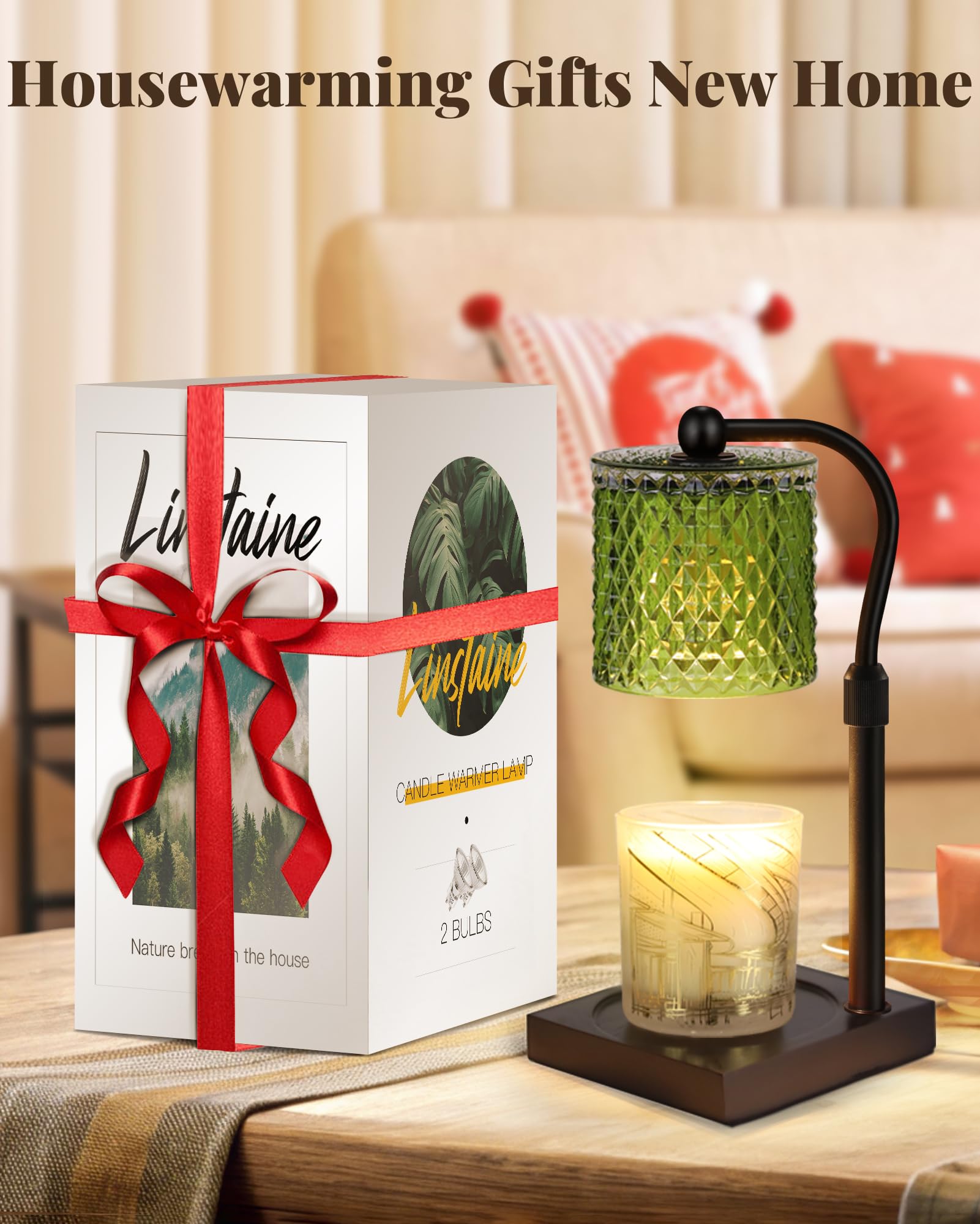 Linstaine Candle Warmer Lamp with Timer Dimmer Adjustable Height, Birthday Gifts for Women, House Warming New Home Decor Gifts f