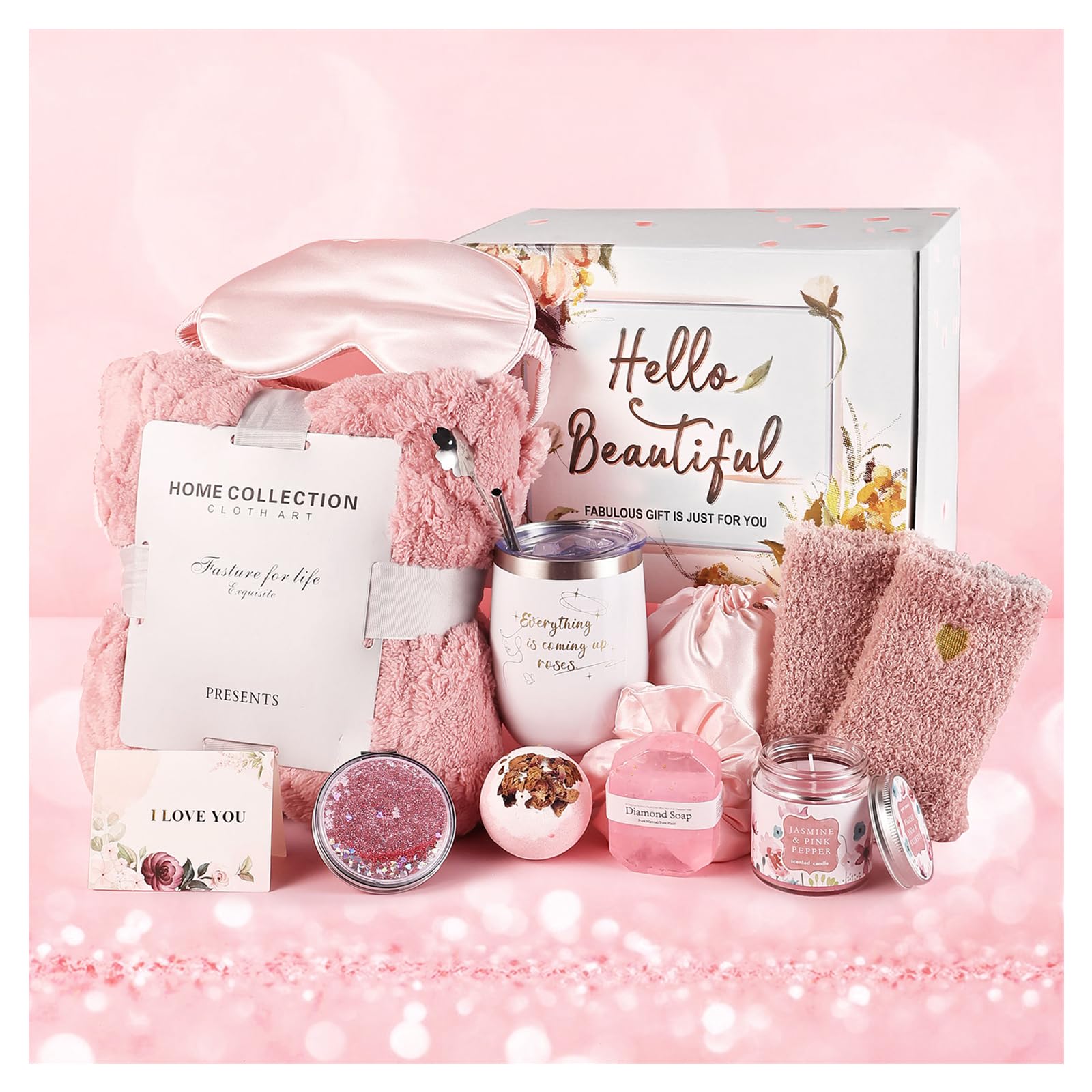 Gift Basket for Mom,Care Package for Women,Relaxing Spa Gift Box Basket,Birthday Baskets,Wedding Baskets,Unique Holiday Gifts Ba