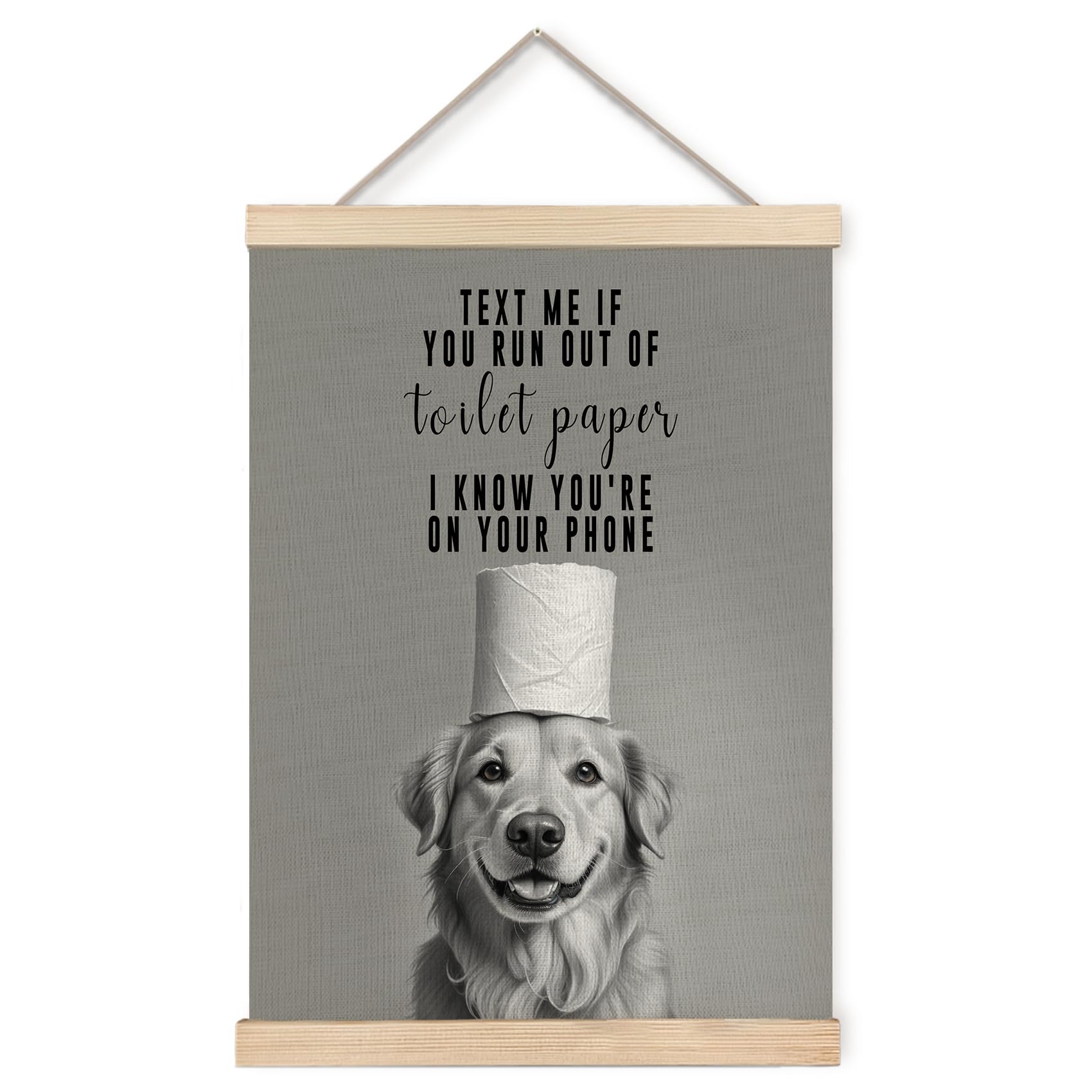 Foritho Funny Golden Retriever Bathroom Poster Wall Art Framed, Dog Bathroom Decor, Gifts For Golden Retriever Lovers, Humor Pup