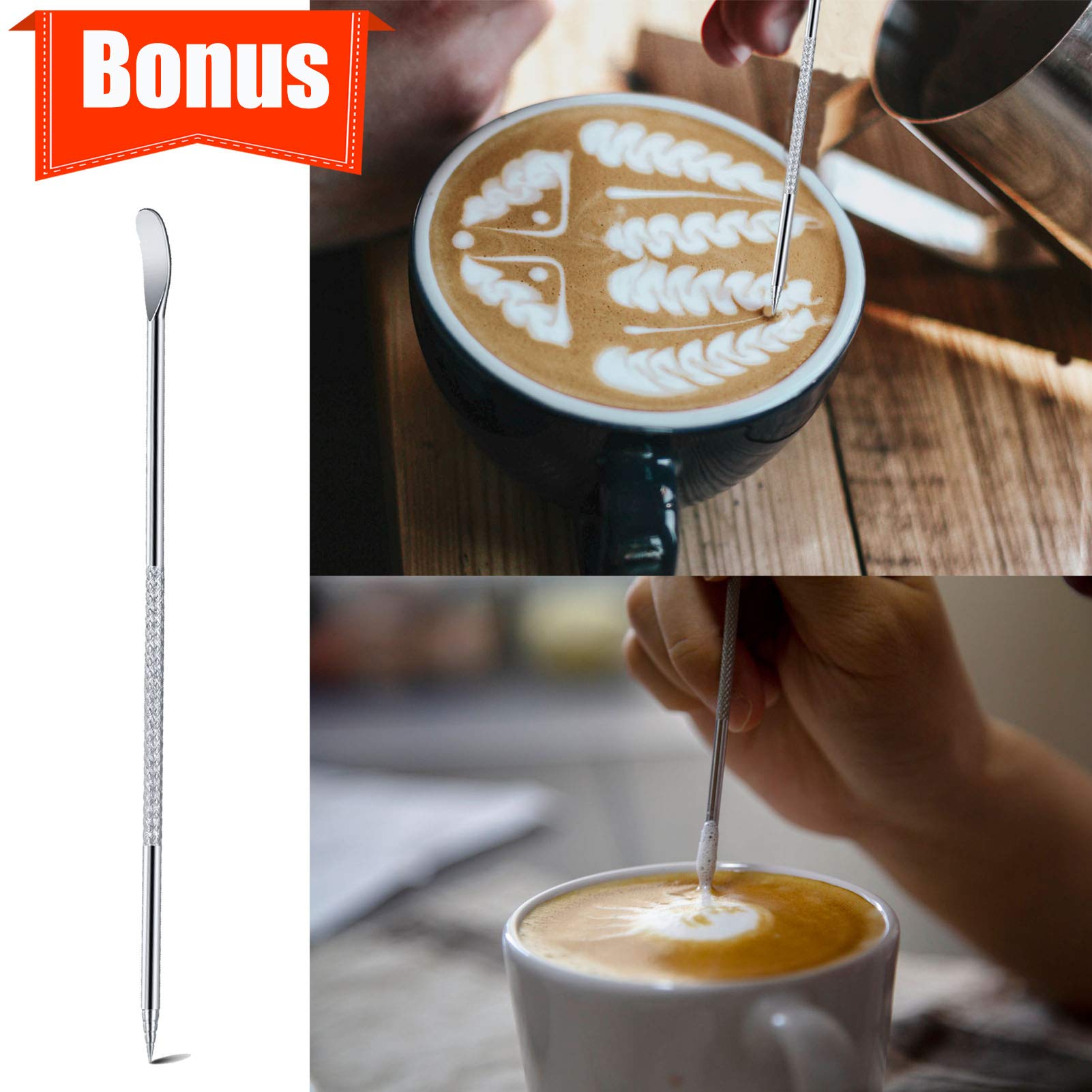 Milk Frothing Pitcher, 32Oz Espresso Steaming Pitchers Stainless Steel Cappuccino Coffee Machine Accessories Barista Tools Steam