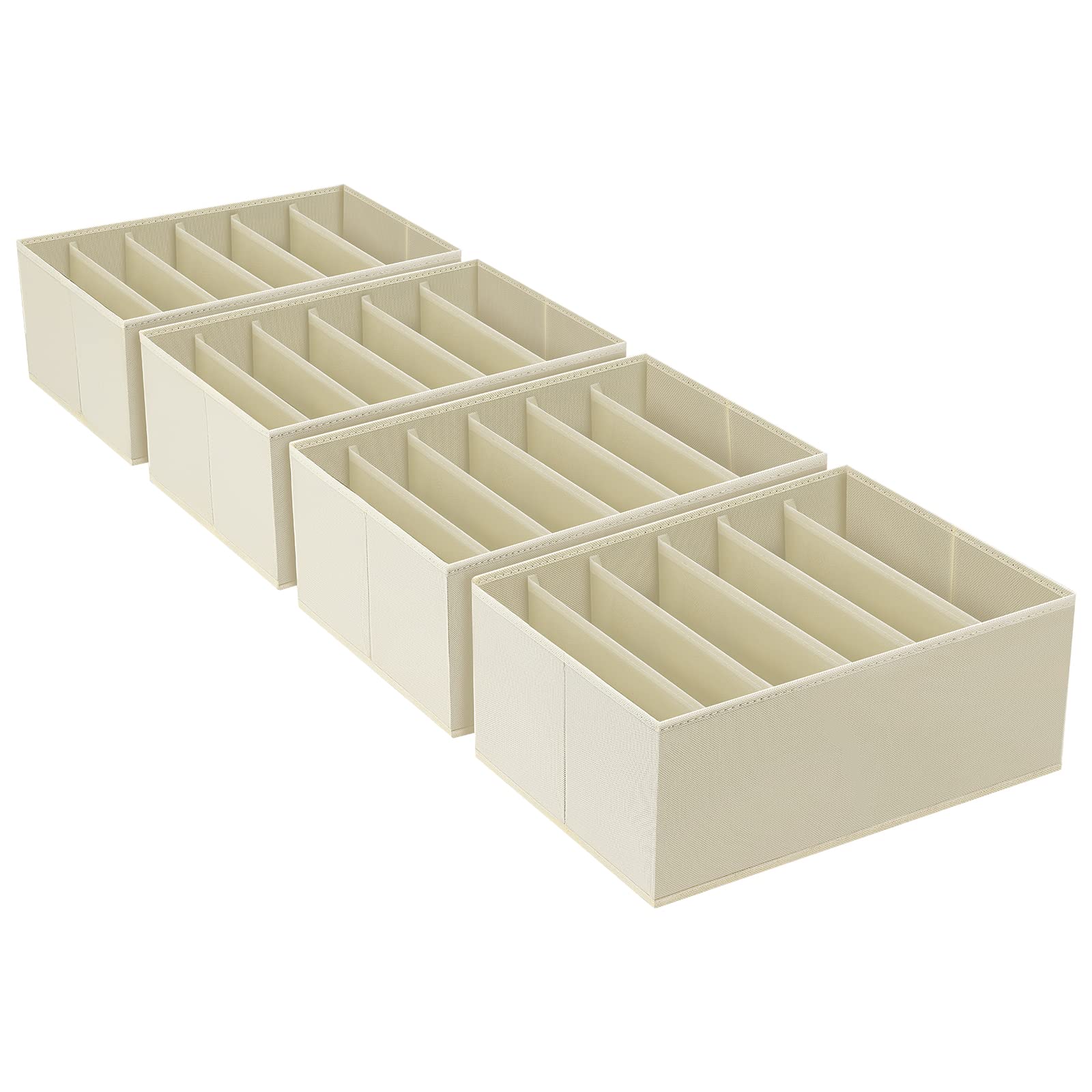 DIMJ Large Wardrobe Clothes Organizer, Foldable Drawer Organizers for Clothing, Fabric Clothes Organizer with 6 Grids, Jeans Org