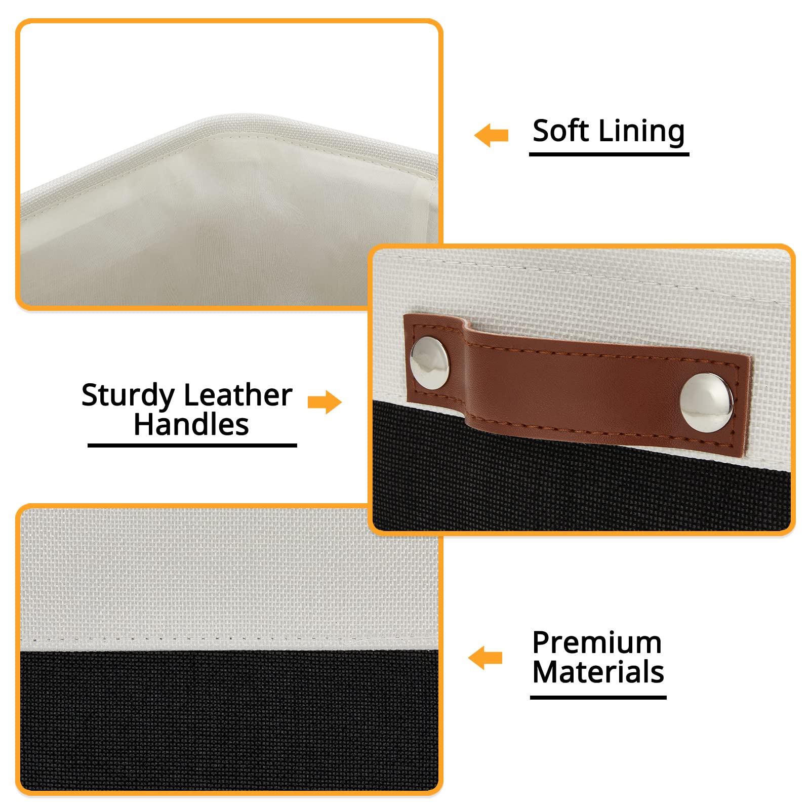 Dullemelo Small Storage Bin, Storage Basket For Organizing, Collapsible Rectangular Fabric Basket For Shelves, Closets, Nursery,