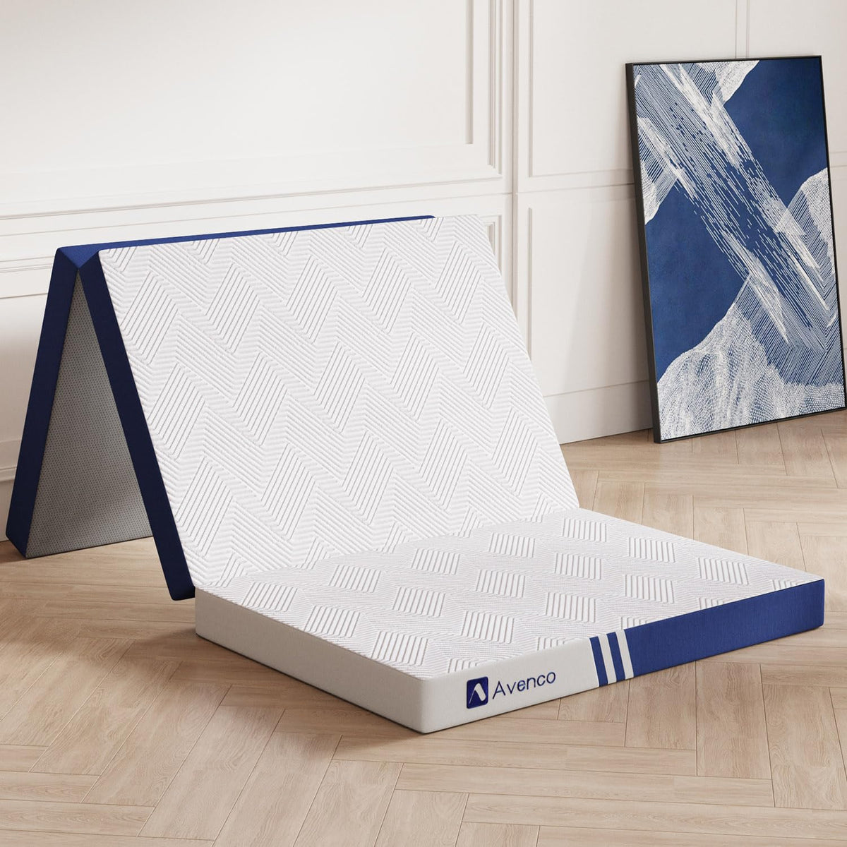 Avenco Folding Mattress Twin, Trifold Mattress 4 Inch Memory Foam For Guest Room/Caravan/Camping/Travel Mattress, Tri Folding Ma