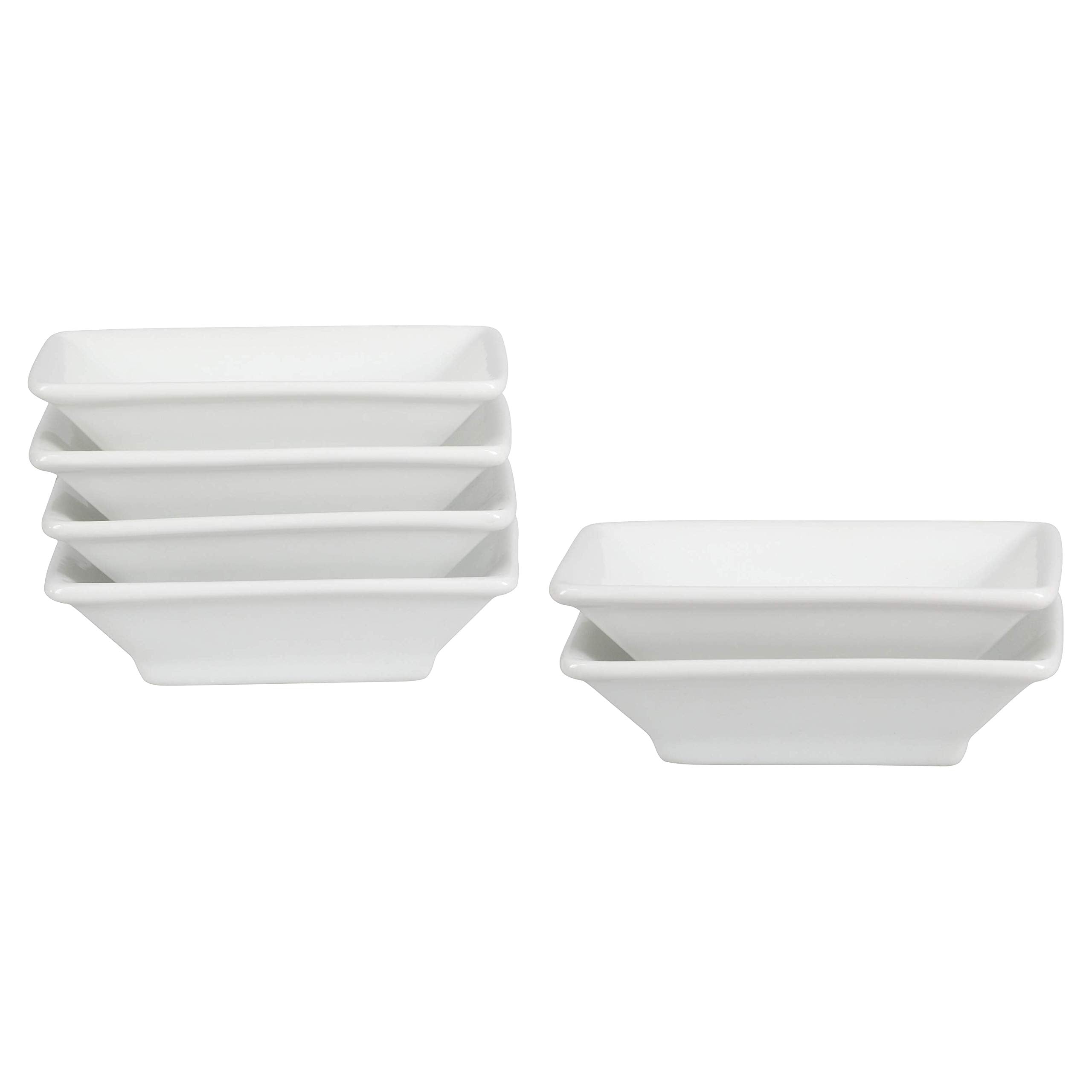 Bia Cordon Bleu Asian 1-Ounce Rectangle Soy Sauce Dipping Dish, Set Of 6, White (905434S6Sioc)