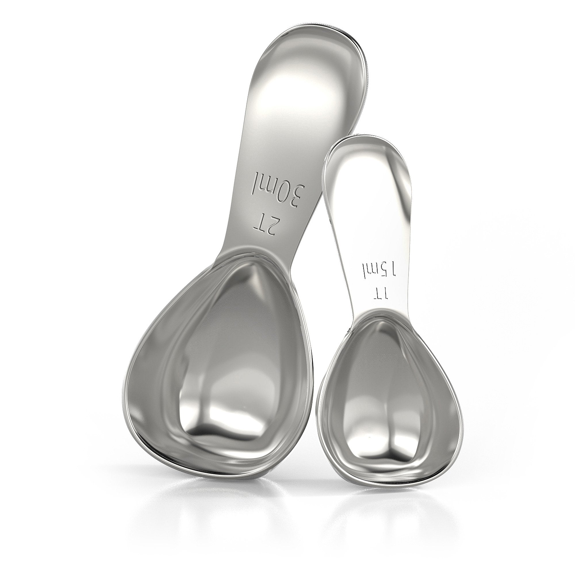 Balci - Stainless Steel Coffee Scoop Set (1&2 Tablespoon, 15Ml And 30Ml) Exact Measuring Spoons For Coffee, Tea, Sugar, Flour An