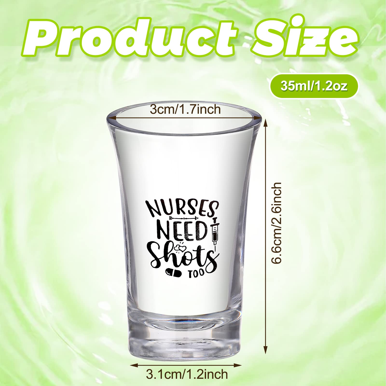 12 Pcs Nurse Need Shots Too Plastic Shot Glasses 1.2 Oz Funny Shot Acrylic Cups Gift Nurse Gifts Rn Gifts For Nurses Gifts For W
