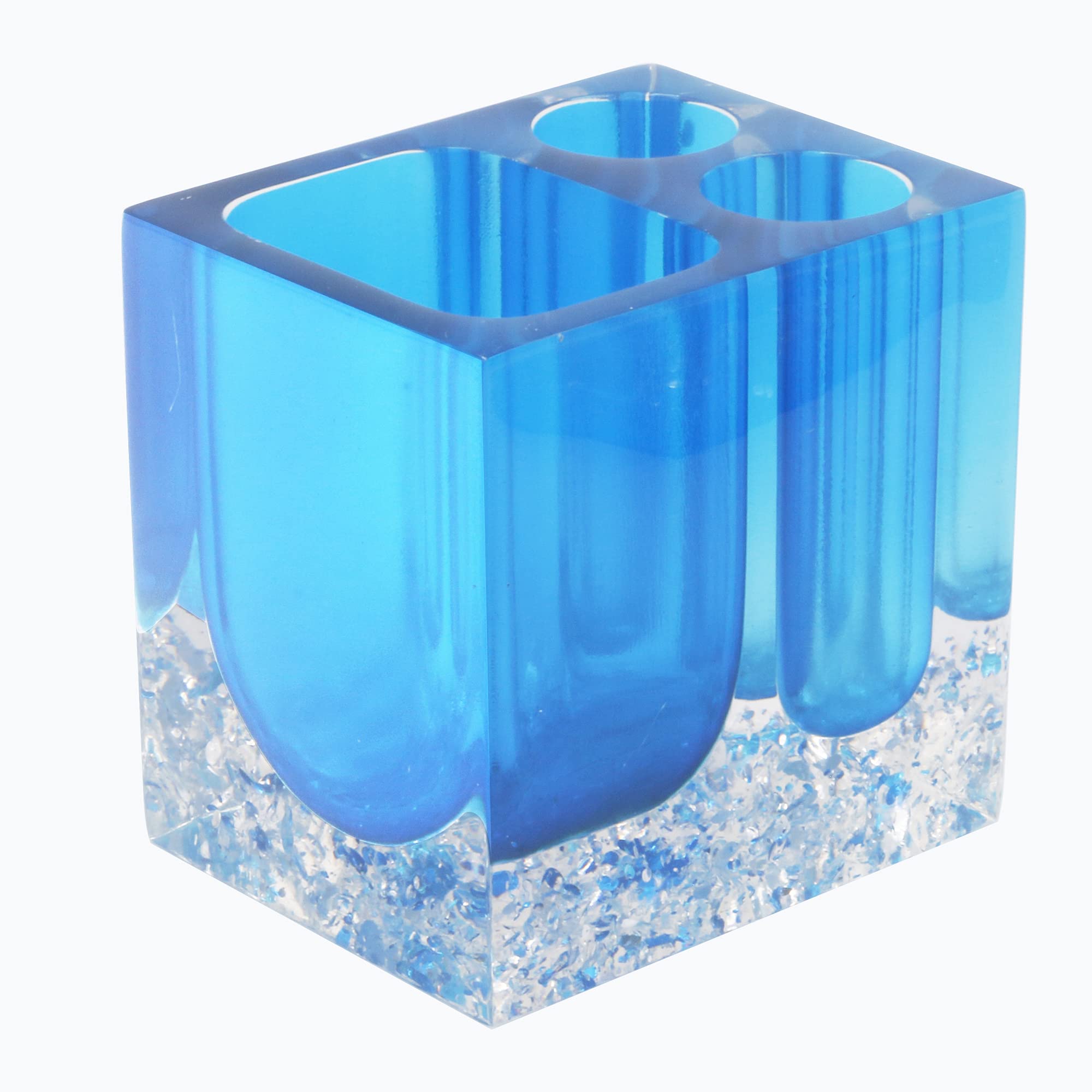 Luant Resin Soap Dish, Soap Dispenser, Toothbrush Holder & Tumbler Bathroom Accessory 5 Piece Set (Blue)