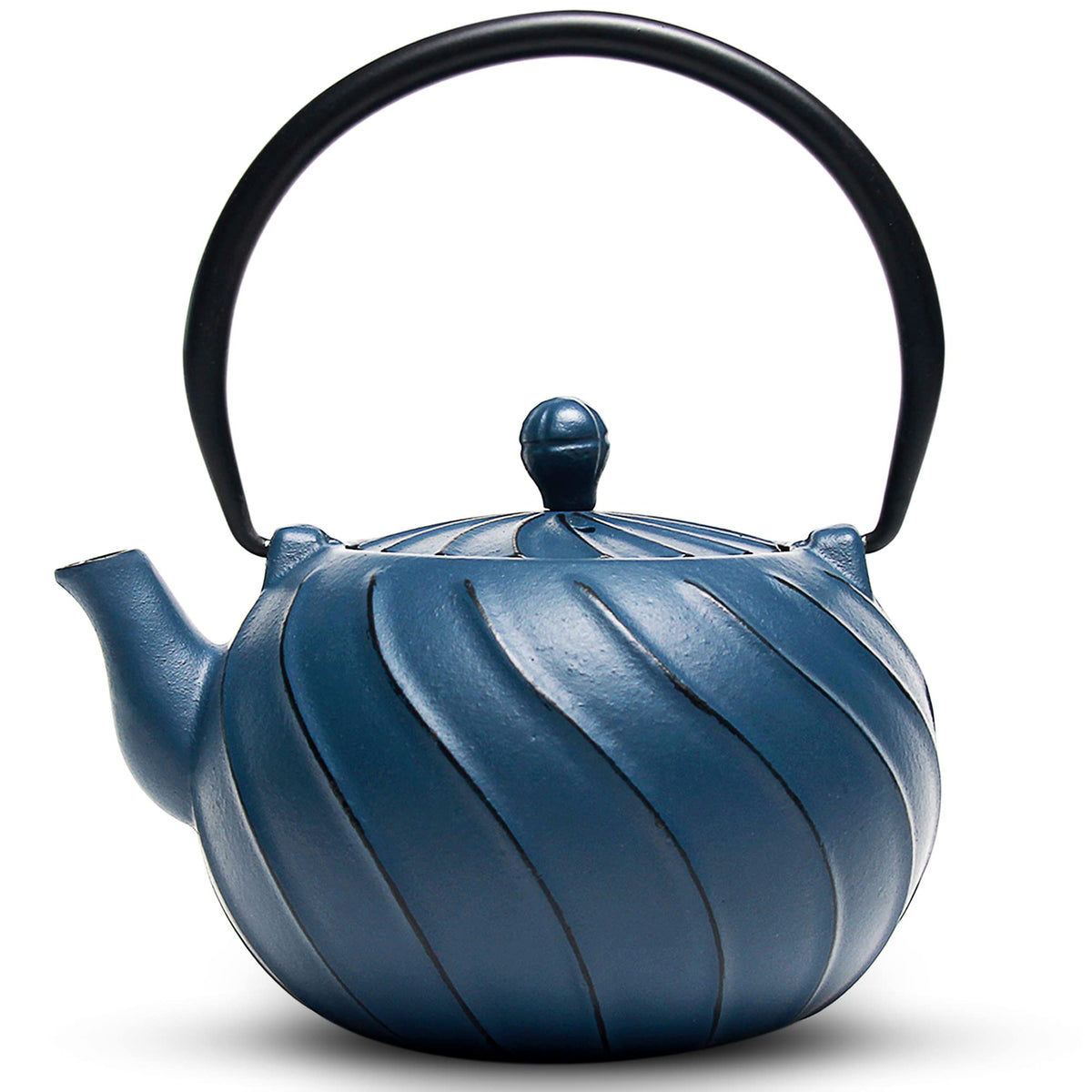 Tea Kettle, Toptier Japanese Cast Iron Teapot With Stainless Steel Infuser, Cast Iron Tea Kettle For Stove Top, Wave Design Teap