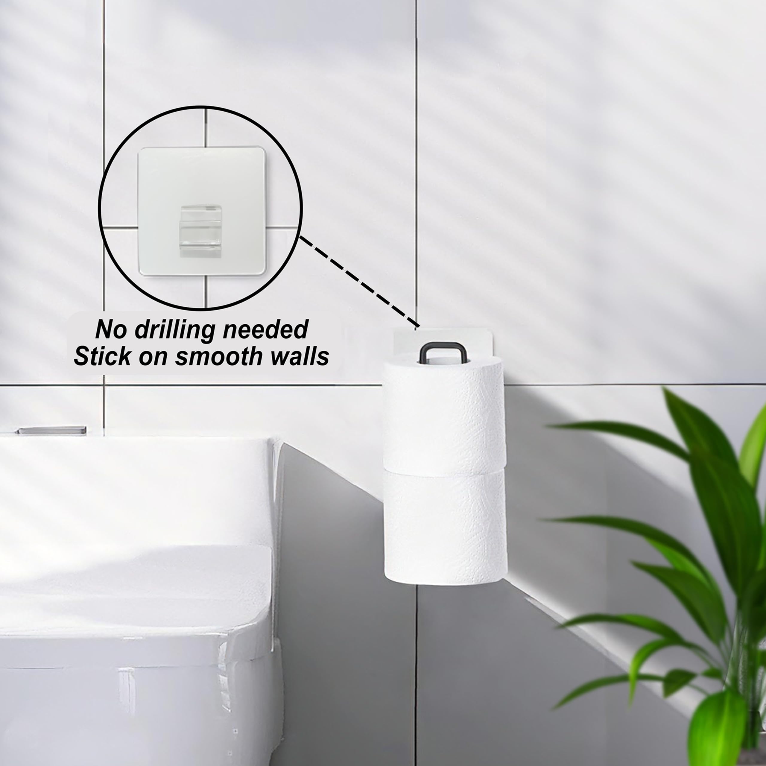 Matte Black Toilet Paper Holder Wall Mount, Storage Extra 2 Roll Tissue, Over The Tank Toilet Paper Holder, Tissue Holder For Ba
