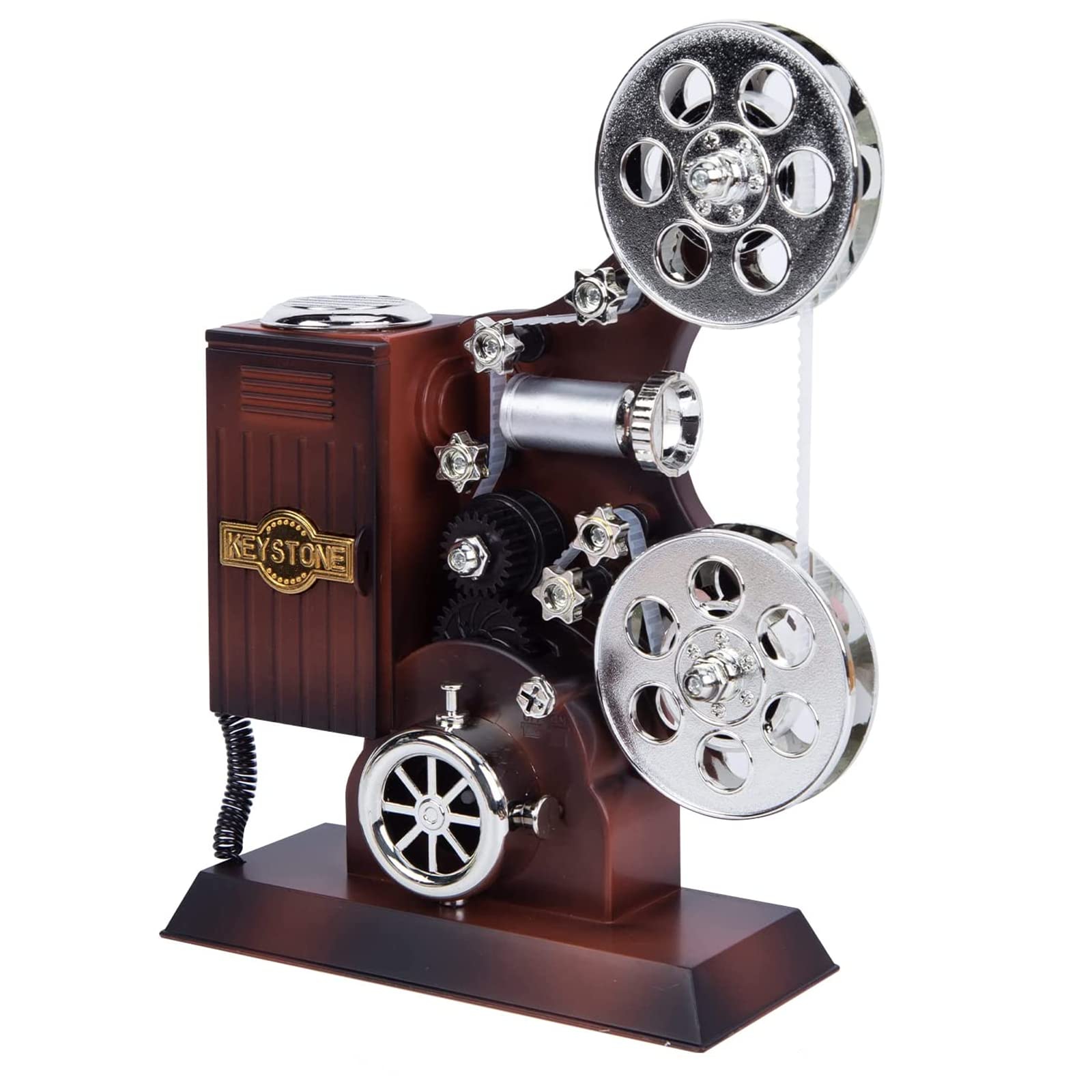POPgifts Movie Projector Music Box,Mini Antique Vintage Craft Music Box Plays Tune for Elise Christmas Birthday Home/Office/Stud