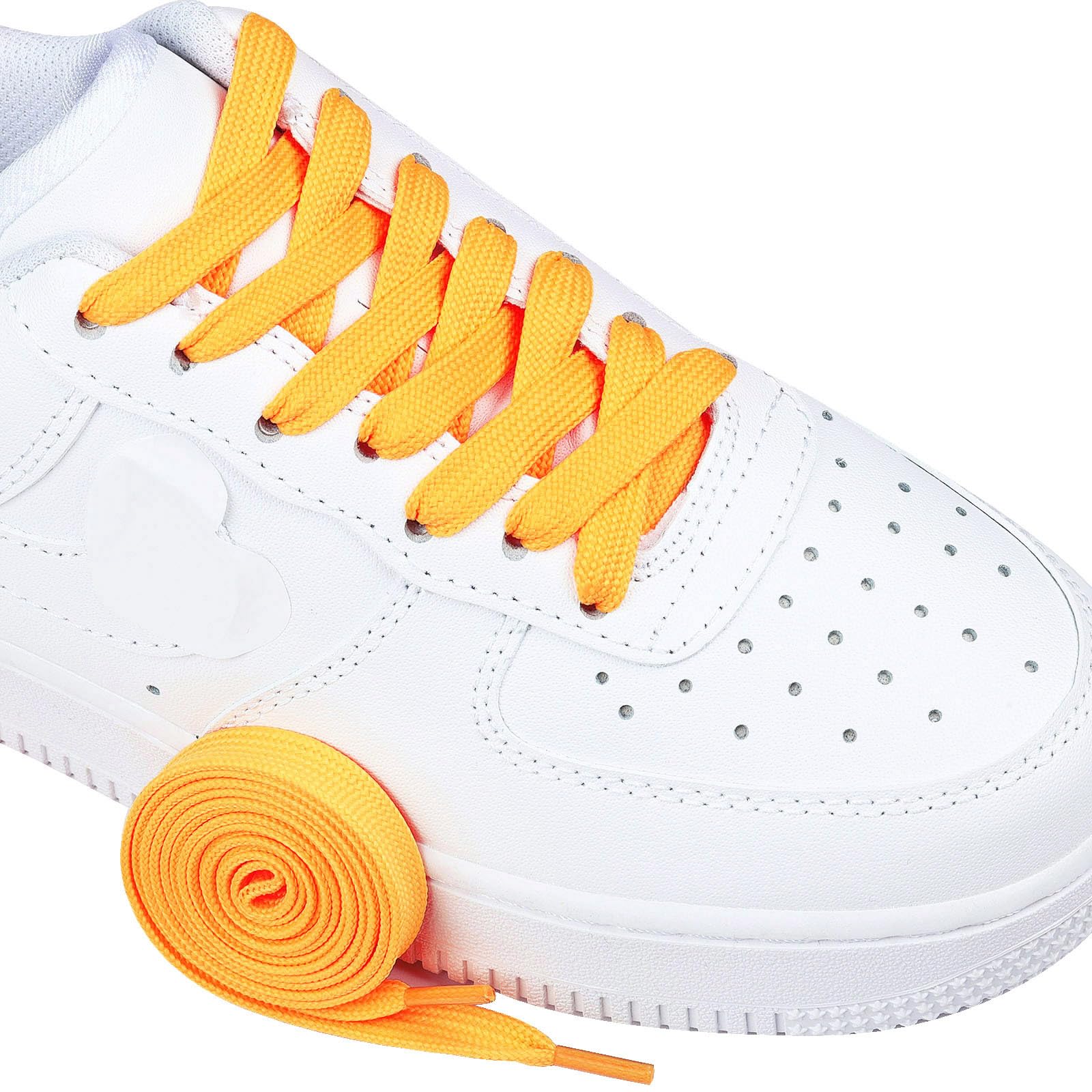 Olukssck Flat Shoe Laces for Sneakers, Yellow Polyester, 40 inch (102cm), 1 Pair