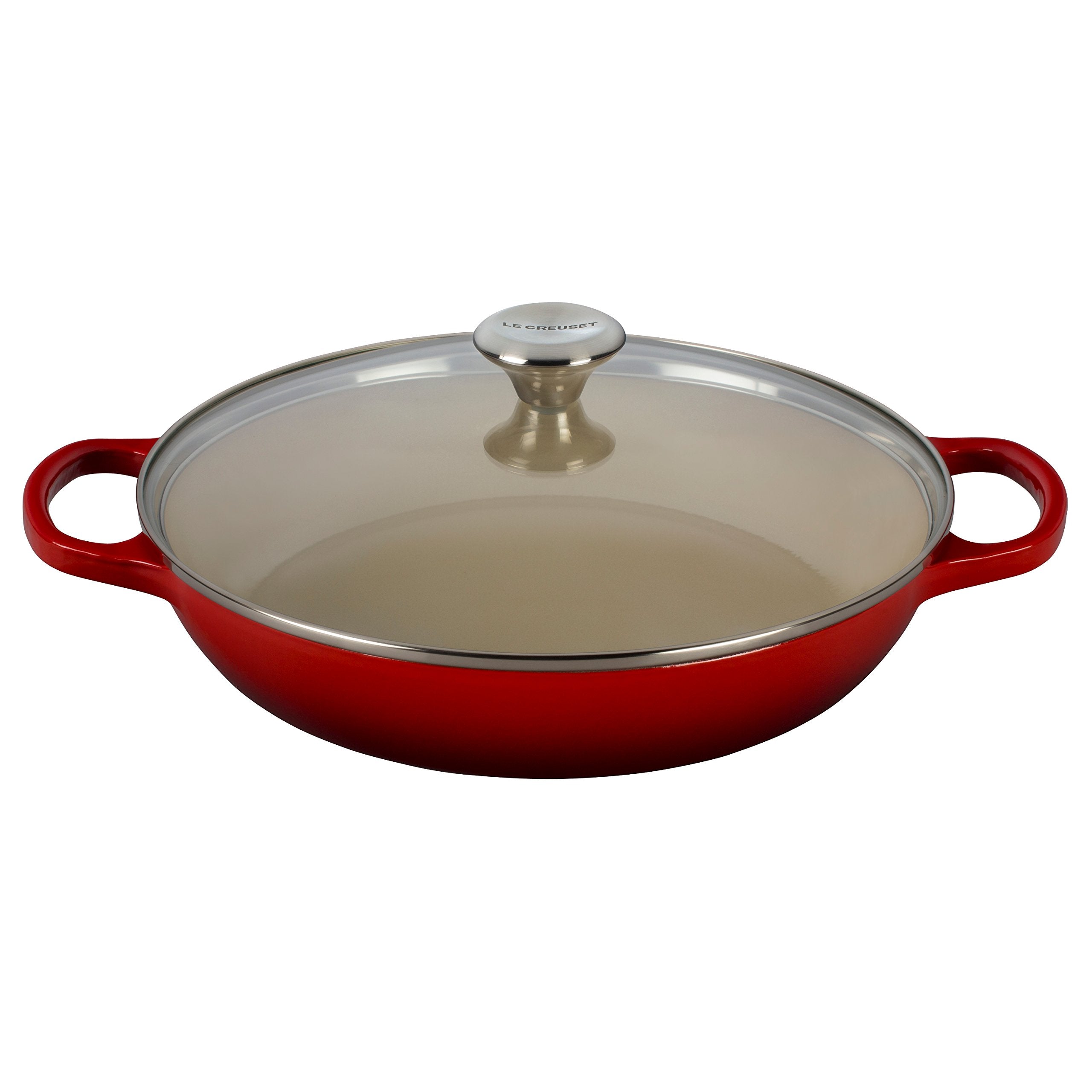 Le Creuset of America Enameled Cast Iron Buffet Casserole with Glass Lid, 3 1/2 quart, Cherry