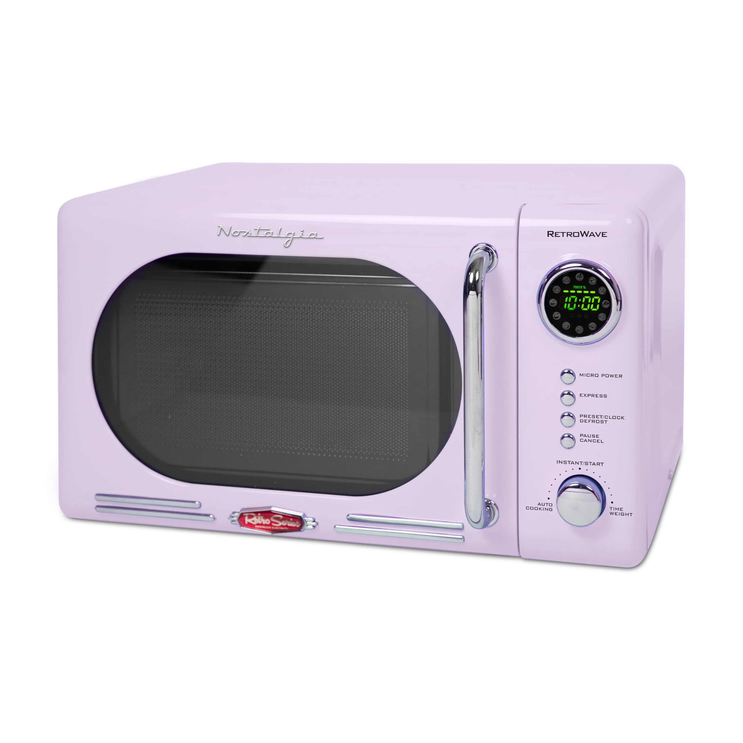 Nostalgia Retro Compact Countertop Microwave Oven, 0.7 Cu. Ft, Lavender