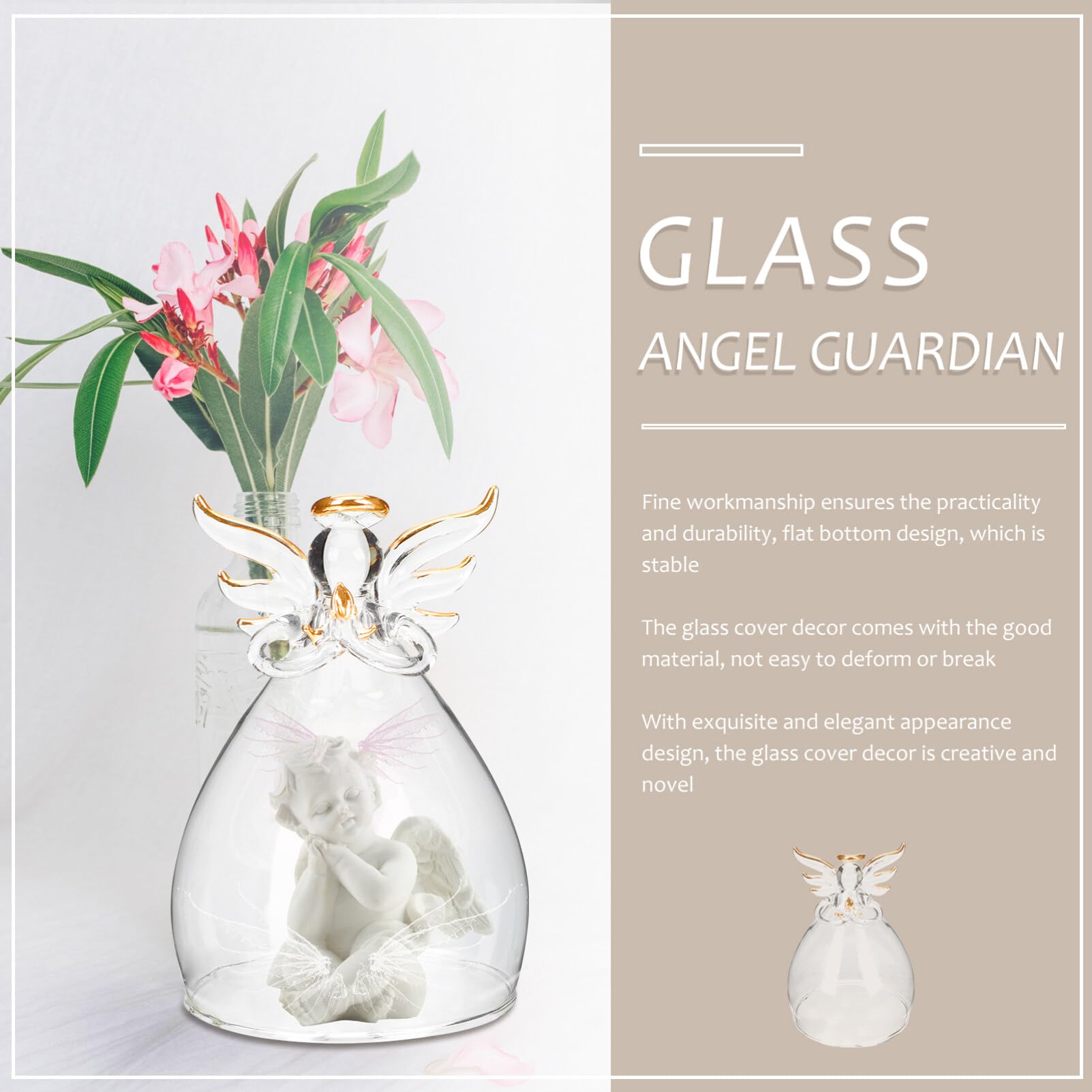 Angoily Clear Glass Bell Jar Cloche Glass Dome Decorative Cloche Jar DIY Snow Globes Glass Cloche to Cover Plants and Decoration