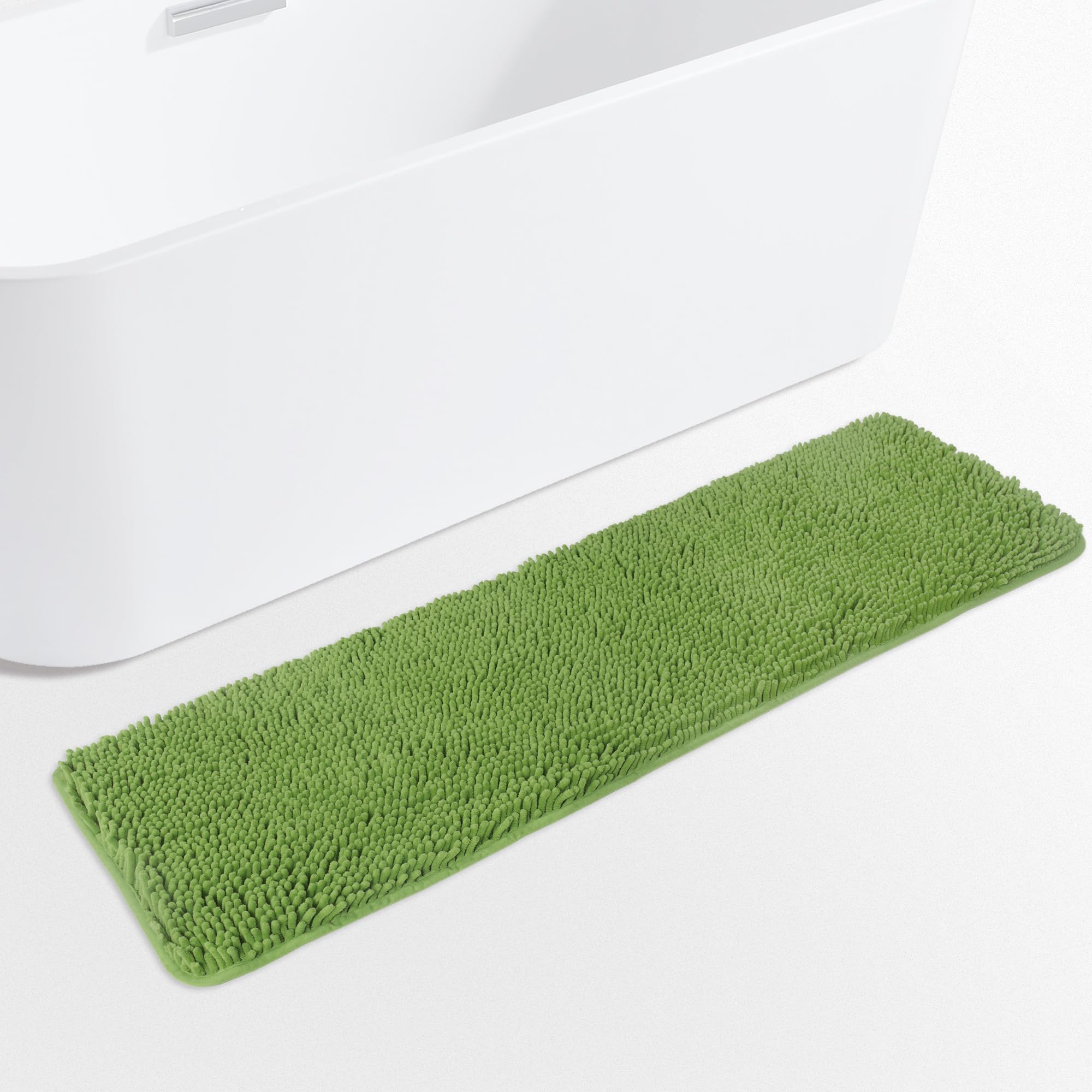 Yeaban Forest Green 47 X 17 Bathroom Rug - Thick Chenille Bath Mats | Absorbent And Washable Bath Rug Non-Slip, Plush And Soft R