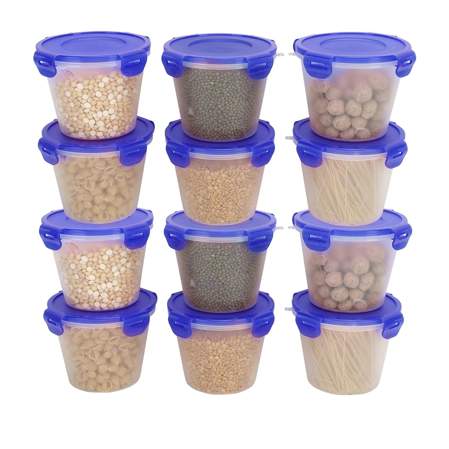 Cutting Edge Nesterware 1 Ltr Stackable Food Container (Set Of 12, Blue)