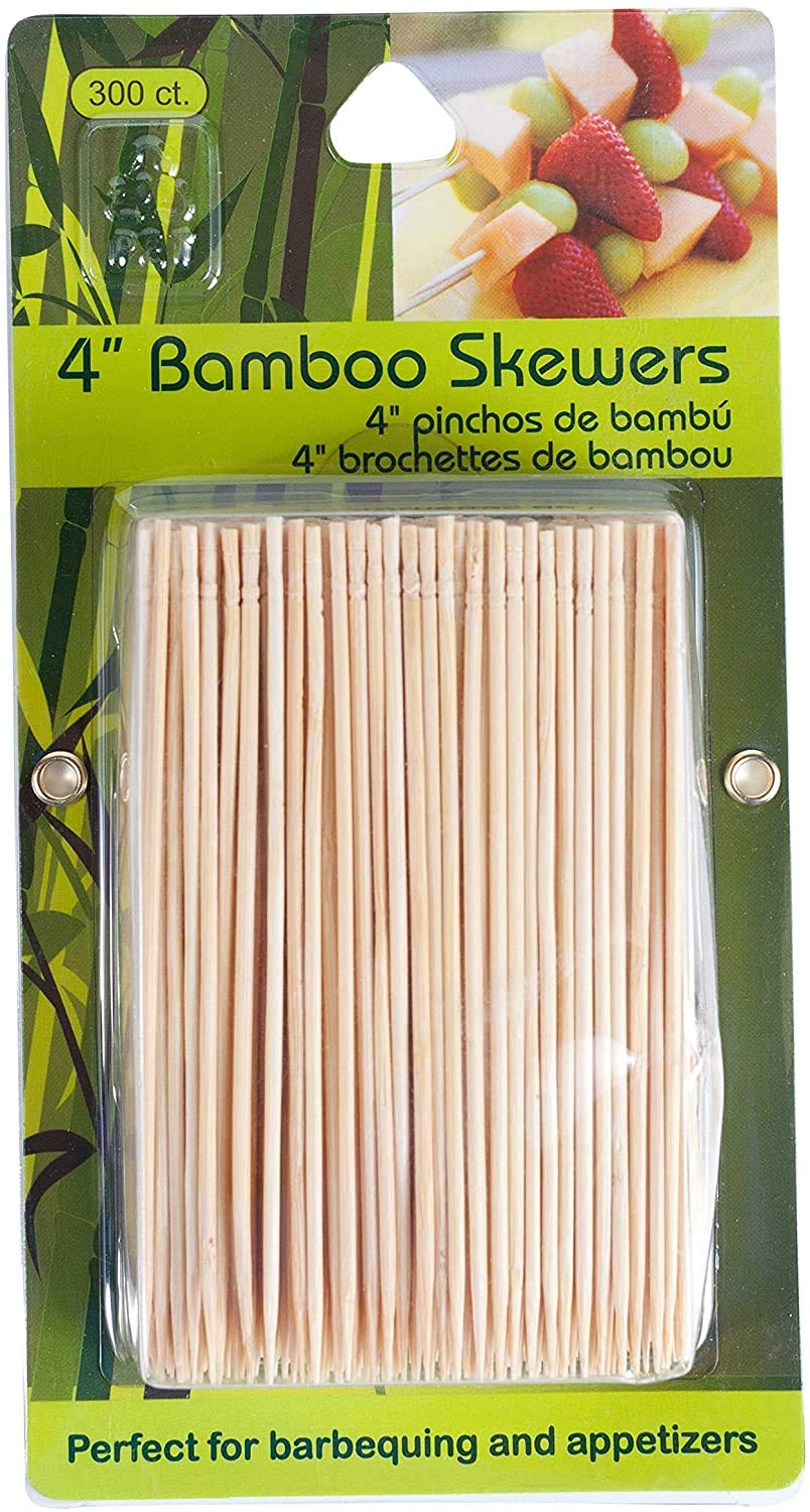 Jacent 4 Inch Appetizer Bamboo Skewers (300 Count Per Pack): 3 Packs