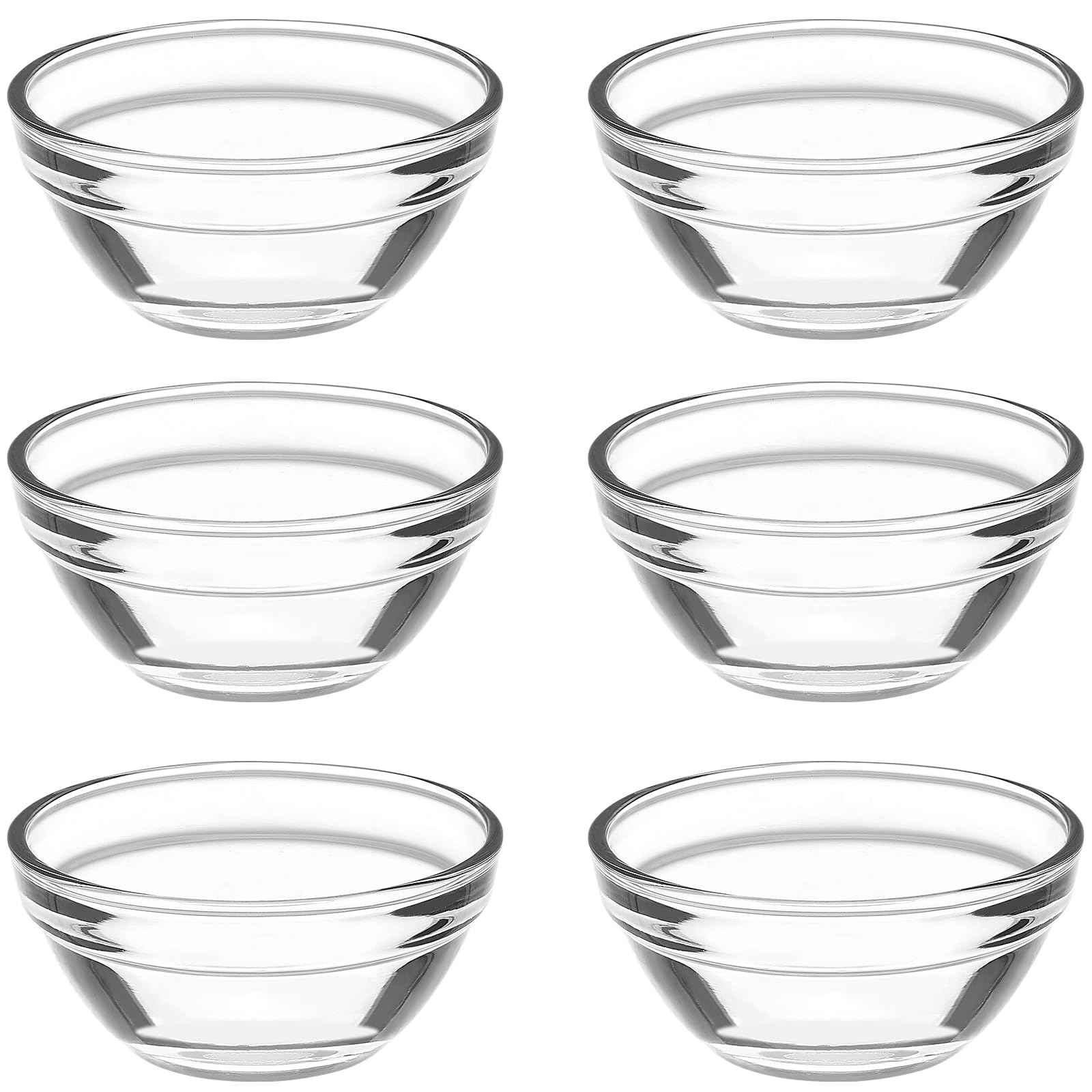 Small Pyrex Prep Mixing Bowls: 2.3X1.1Inch Mini Prep Bowls Stackable Glass Serving Bowls For Kitchen Prep - Dessert - Dips - Sal