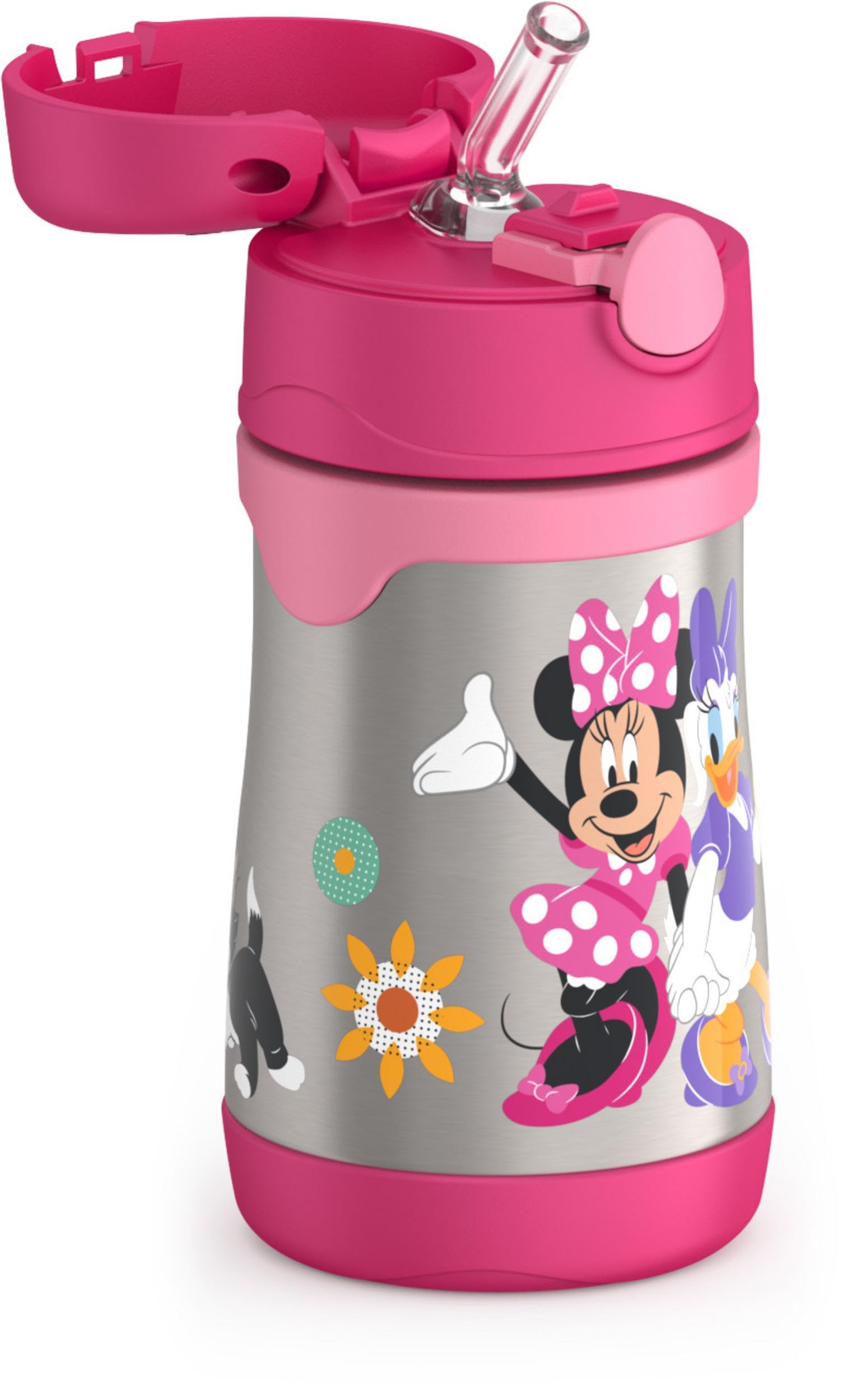 Thermos Vacuum Insulated Stainless Steel 10Oz Straw Bottle, Minnie Mouse