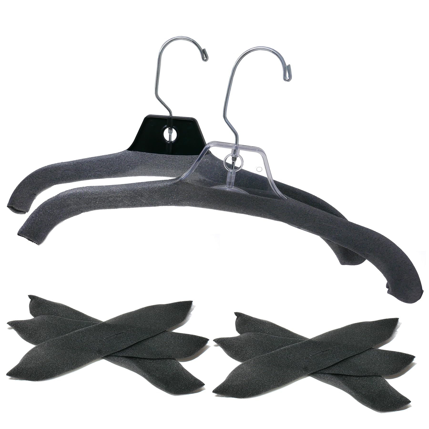 Foam Pad Hanger Covers, Charcoal Grey Foamies, 50 Pack