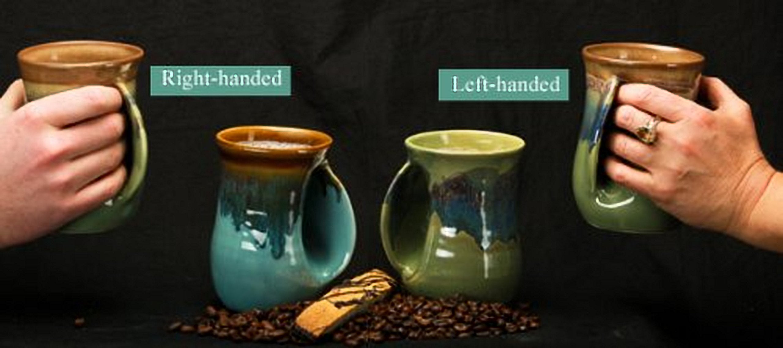 Clay In Motion Handwarmer Mug - Left Hand (Misty Green)
