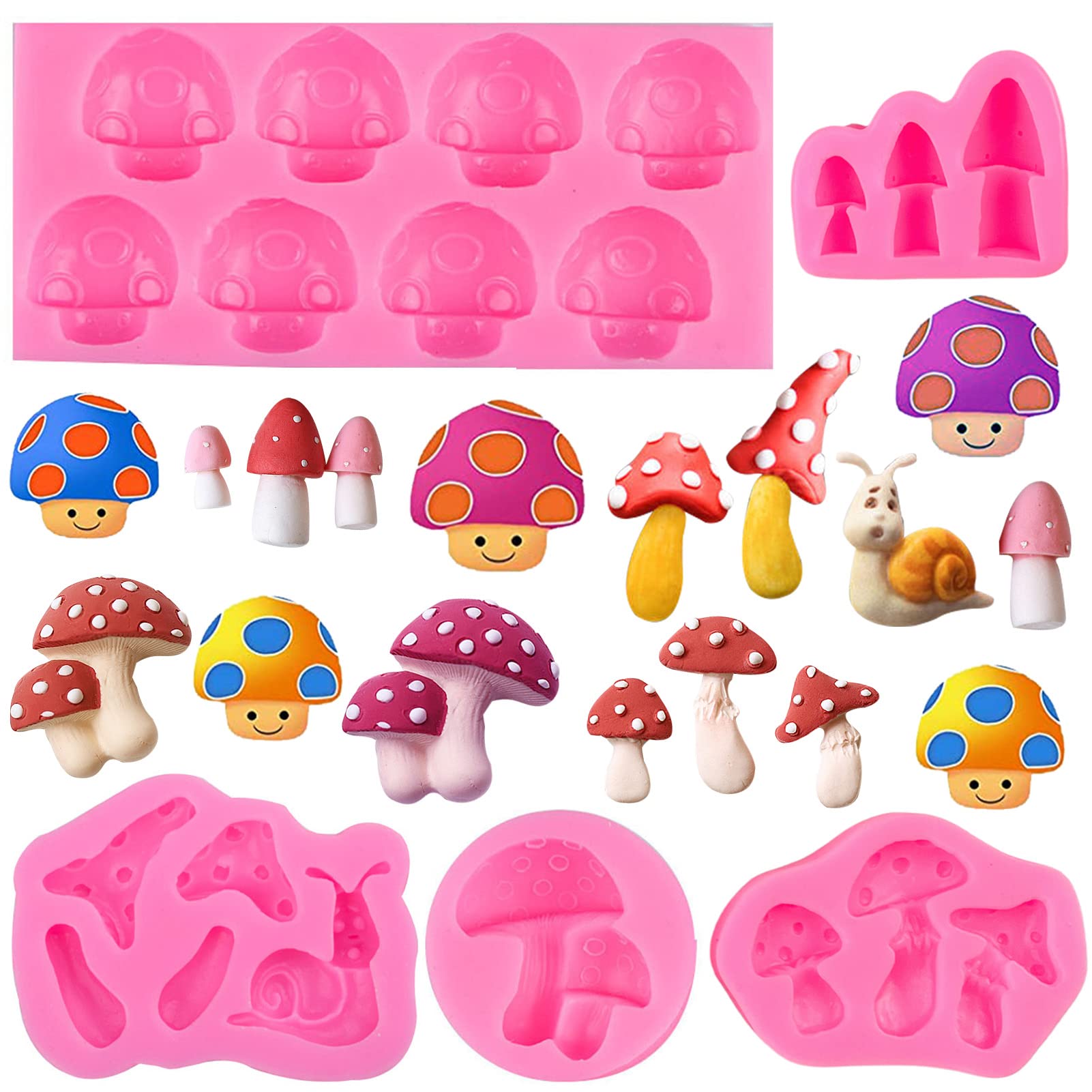 Mushroom Chocolate Molds, Mushroom Snail Shaped Silicone Molds, Cute Mushroom Candy Mould Vegetable Fondant Molds For For Cupcak