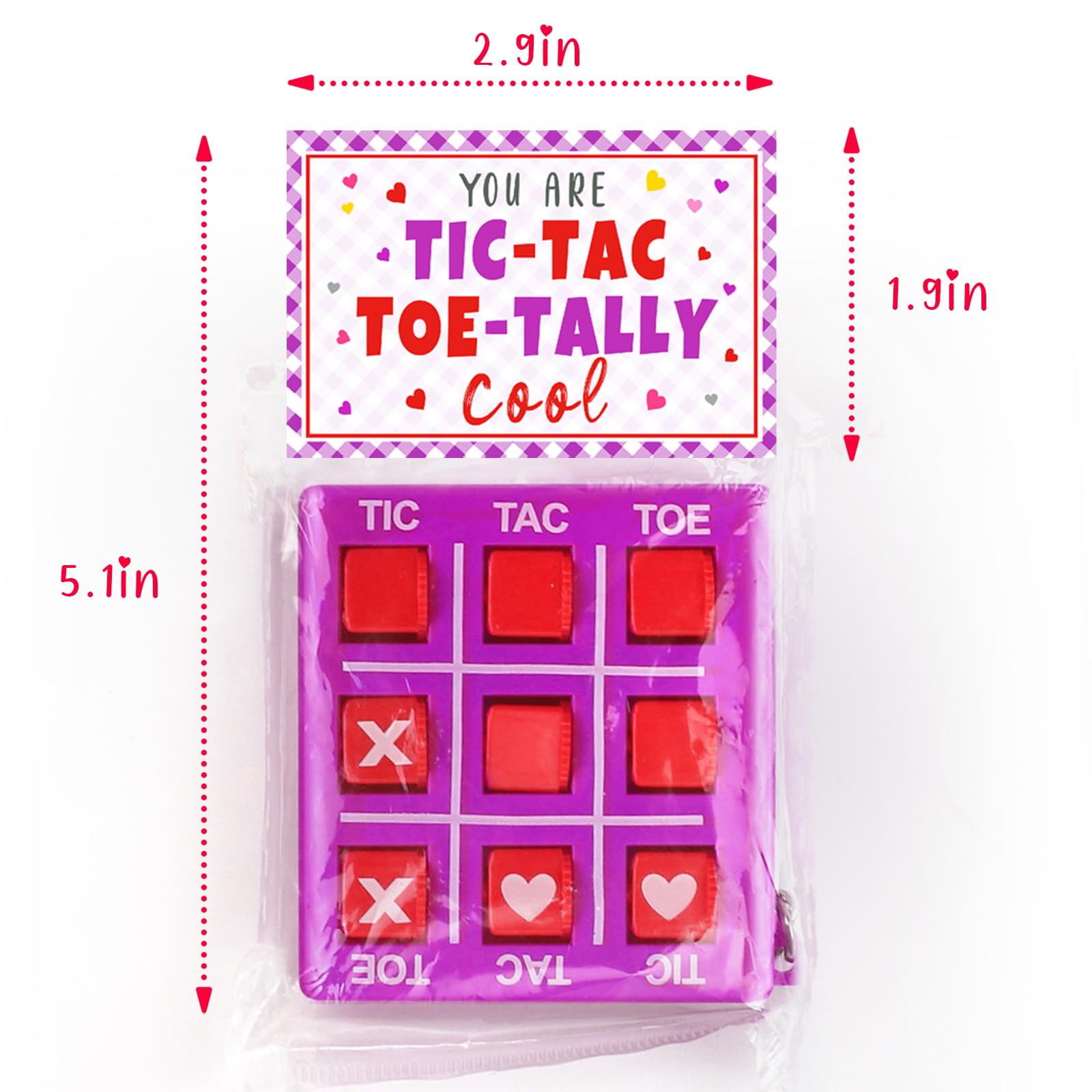 Oriental Cherry Valentines Day Gifts For Kids - 24 Pack Valentines Cards With Tic Tac Toe Keychains - Valentine Gift Exchange Fo