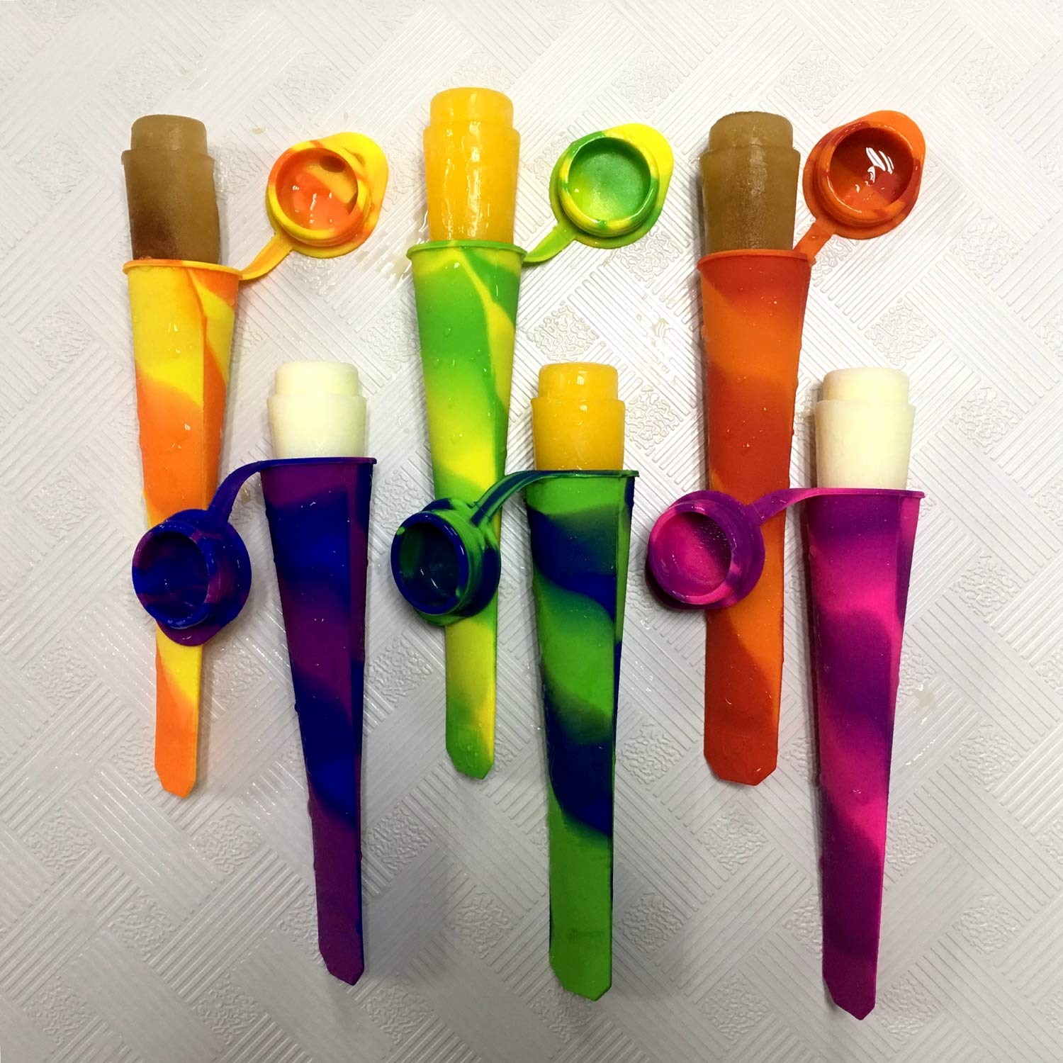 Helpcook Popsicle Molds,6 Pieces Silicone Ice Pop Molds,Drip Free Popsicle Maker For Kids,Bpa Free Freezer Tubes With Lids,For S