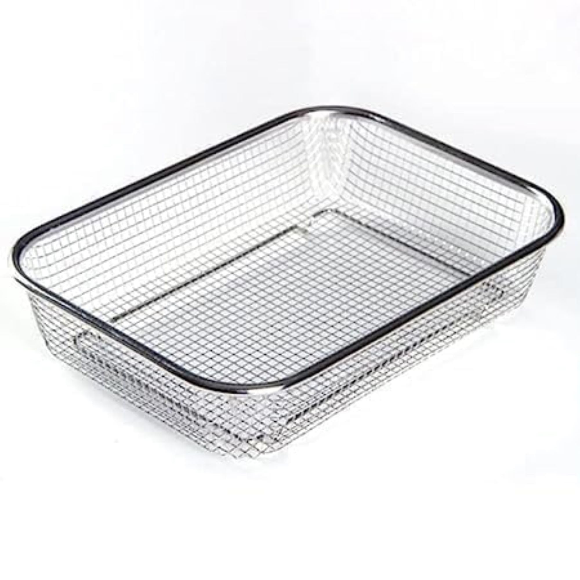 Stainless Steel Sink Colander Strainer Basket, Rectangular Kitchen Drain Tray For Fruit & Vegetable Washing, Rust Proof Metal Me