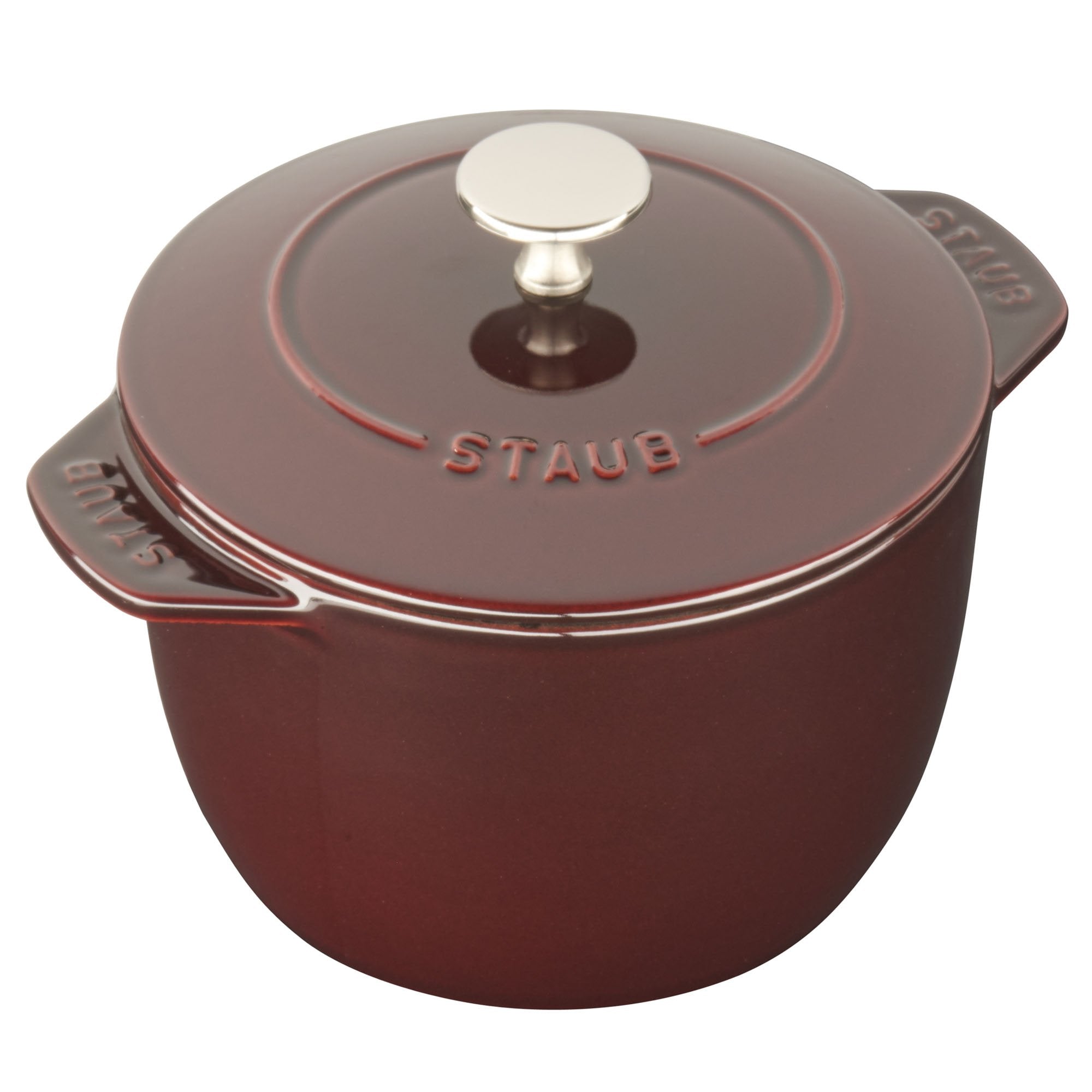 Staub Cast Iron 1.5qt Petite French Oven  Grenadine, Made in France