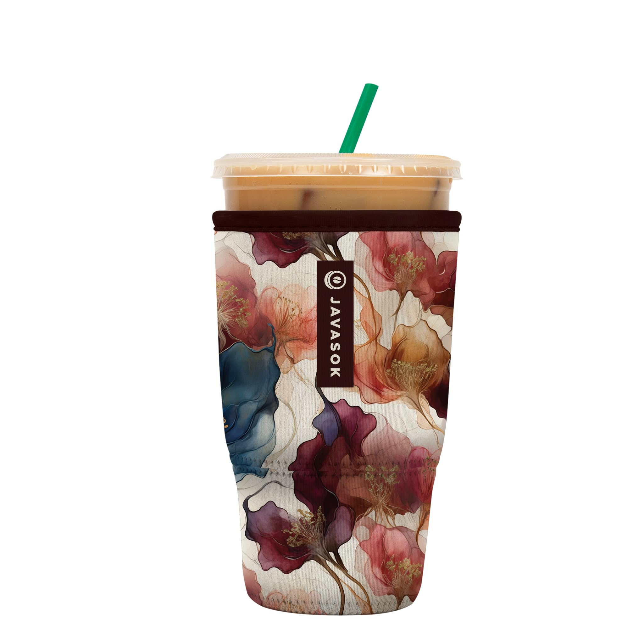 Sok It JavaSok Iced Coffee & Cold Soda Insulated Neoprene Cup Sleeve (Watercolor Whisper, Large: 30-32oz)