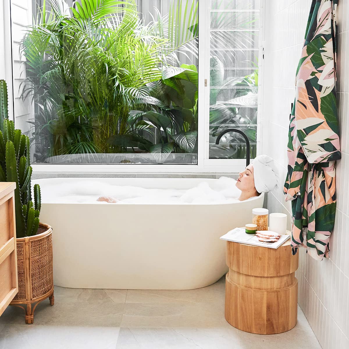 Dock & Bay Turban Hair Towel - for Home & The Beach - Super Absorbent, Quick Dry - Classic - Crystal White, One Size