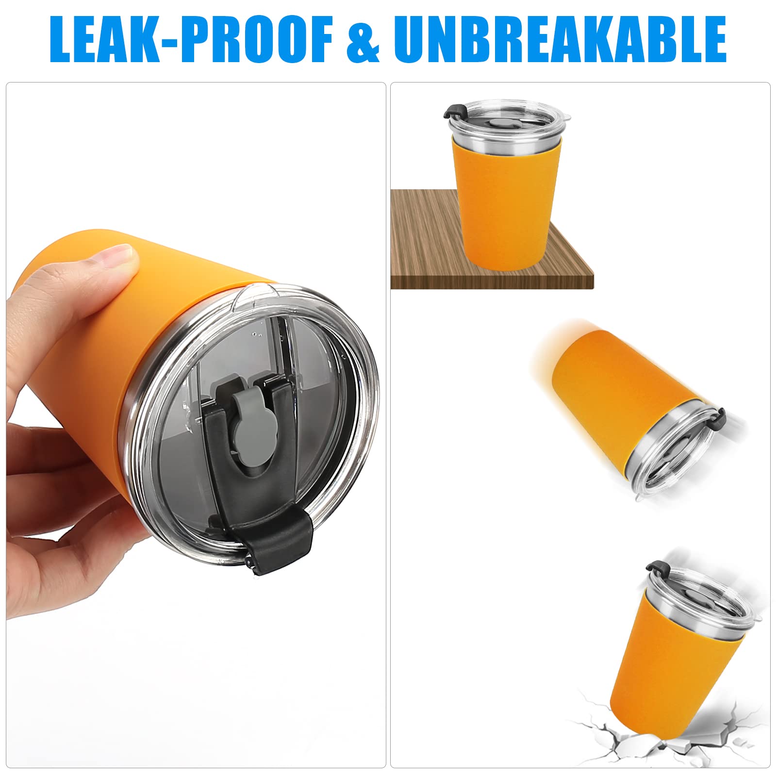 5Pack Kids Cups With Straws And Lids Spill Proof, 12Oz Toddler Straw Cups With Colorful Silicone Sleeves, Unbreakable Stainless