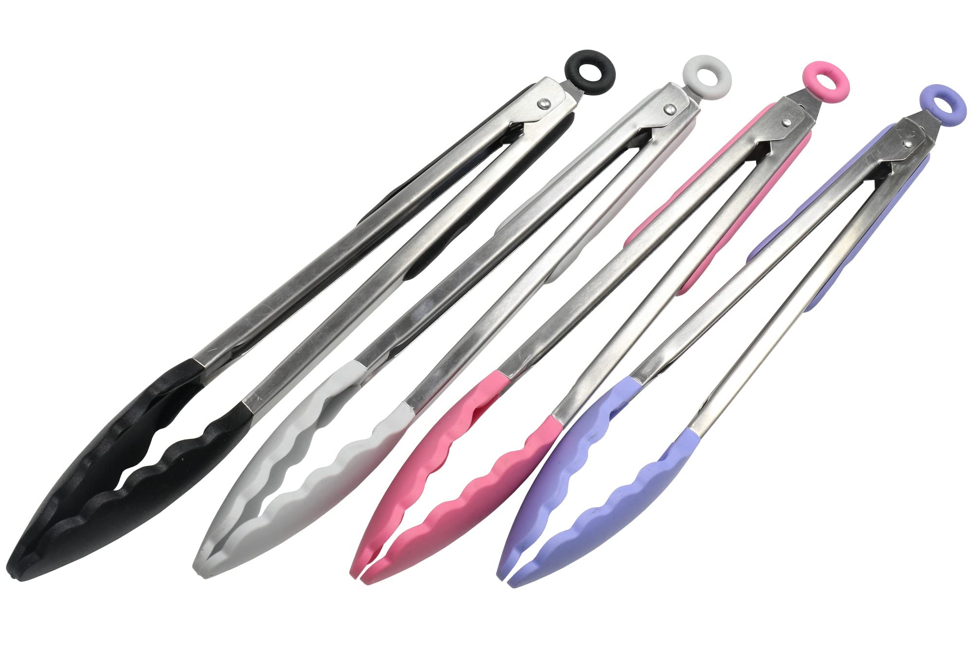 Chef Craft Premium Silicone Cooking Tongs, 12 Inch, Black