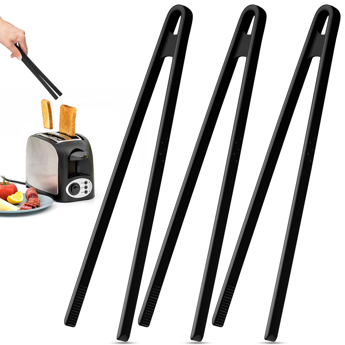Silicone Trivet Tongs 11.8 Inch Non-Stick Silicone Food Tongs Kitchen Cooking Tongs Heat Resistant Barbecue Grilling Tongs For P