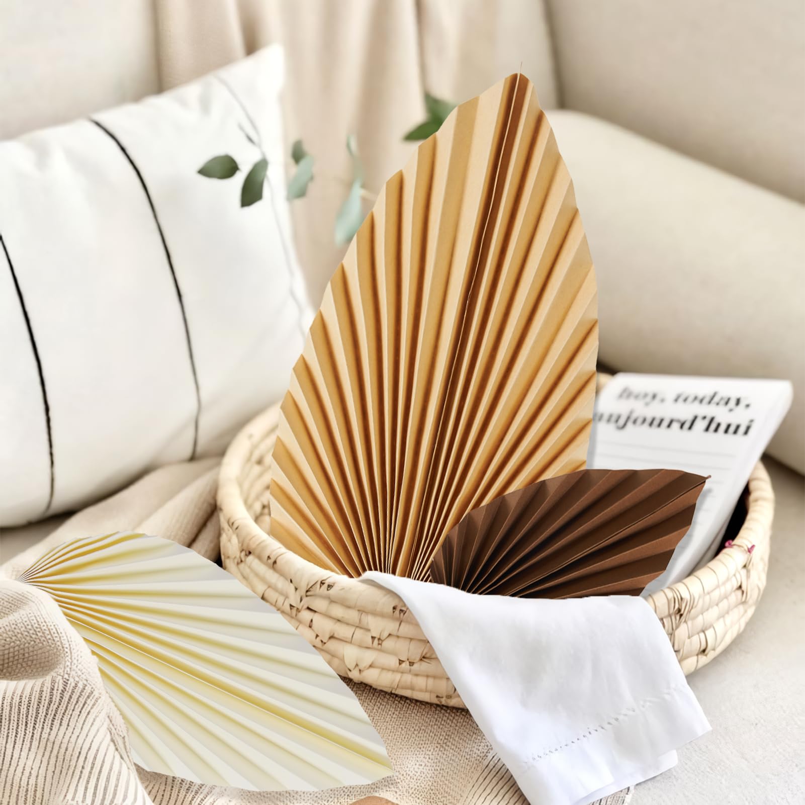 Sunbeauty Boho Paper Fans Party Decorations Paper Leaves For Decoration Natural Party Decorations Paper Fans Classroom Decoratio