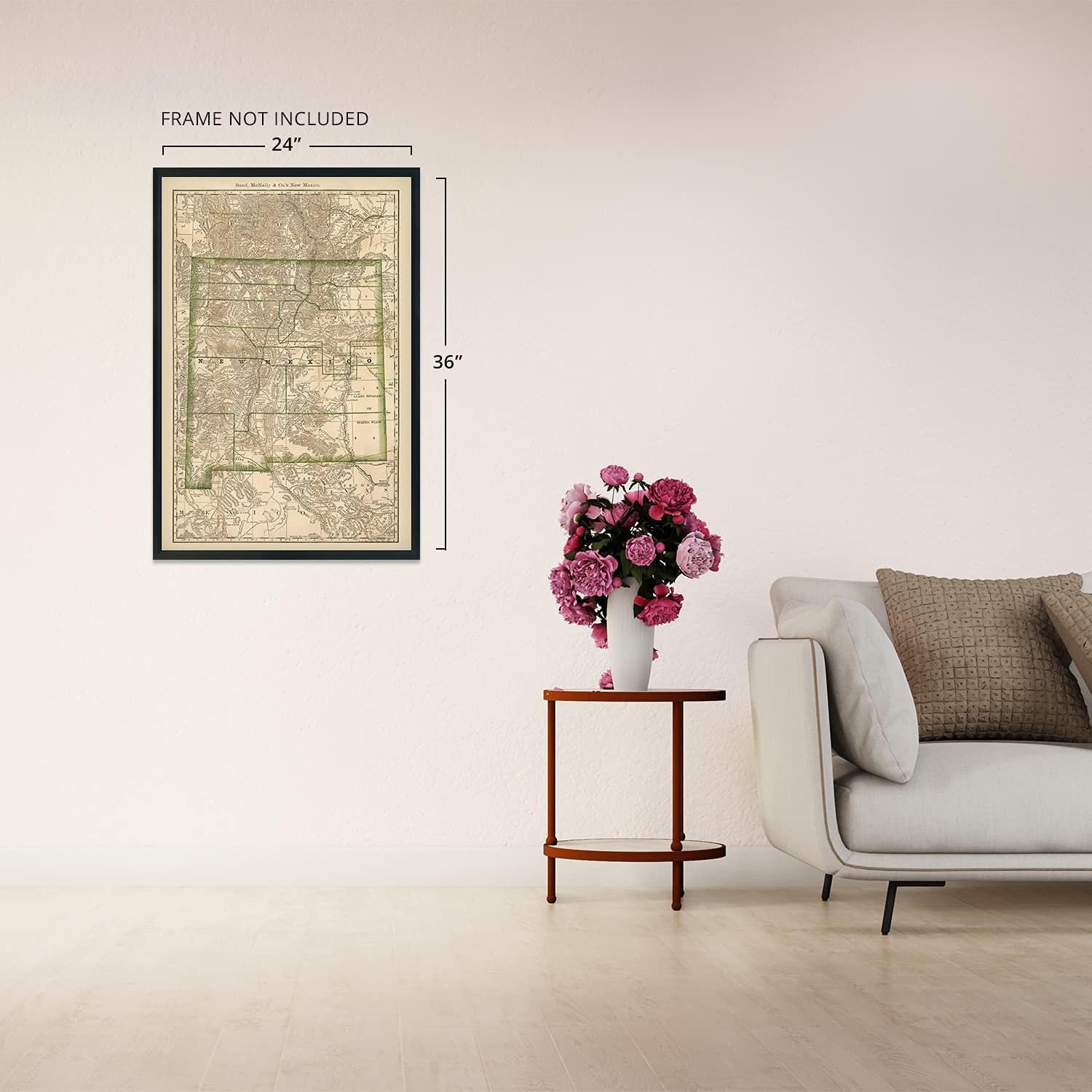 Historix Vintage 1879 New Mexico State Map Print - 24X36 Inch Vintage New Mexico Map Poster - Old Wall Map Of New Mexico - State