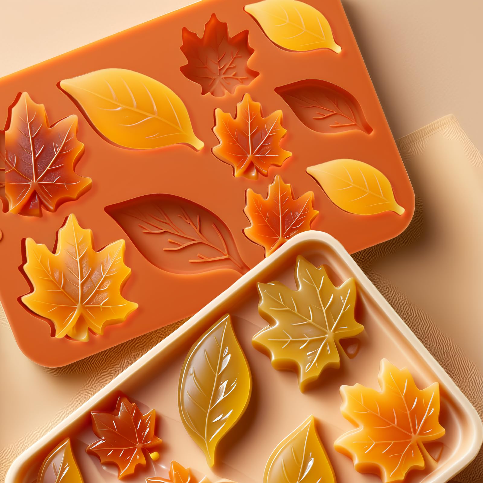 Leaf Silicone Molds Fall Silicone Mold Harvest Cake Pan Autumn Maple Leaf 2 Different Shapes Thanksgiving Fall Theme Mould for H