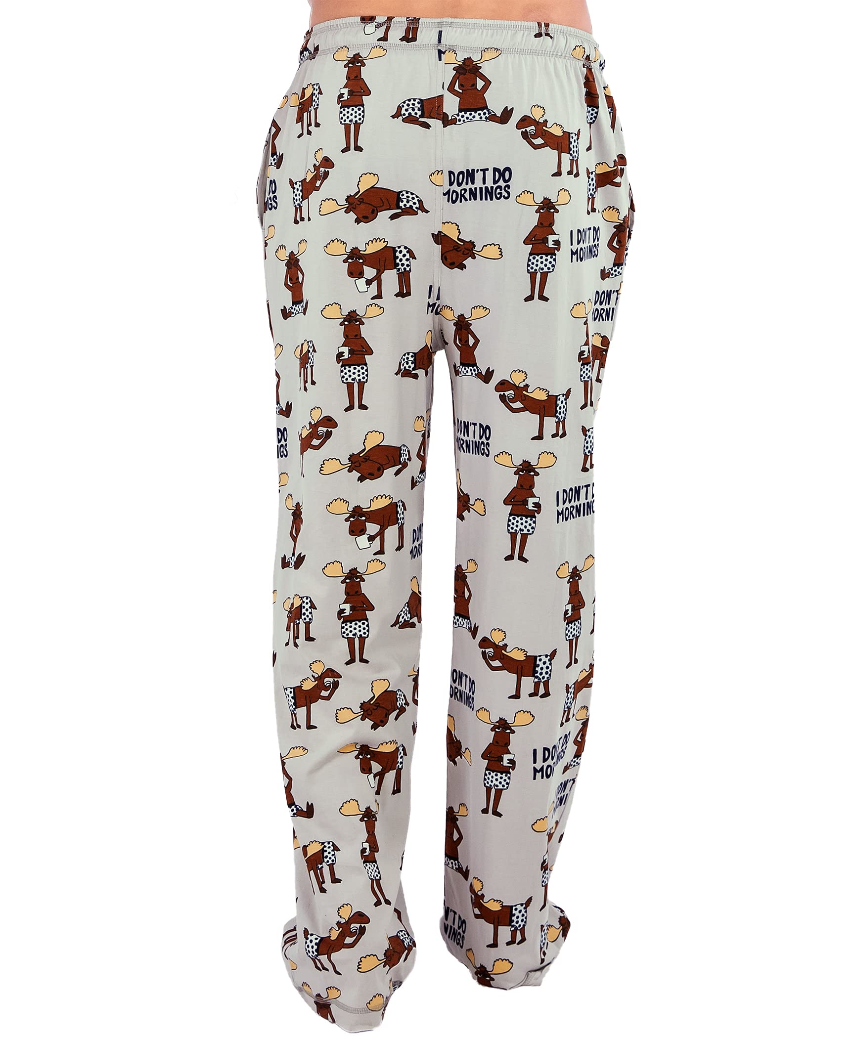 Lazy One Animal Pajama Pants For Men, Mens Separate Bottoms, Lounge Pants, Moose (Dont Do Mornings, Small)