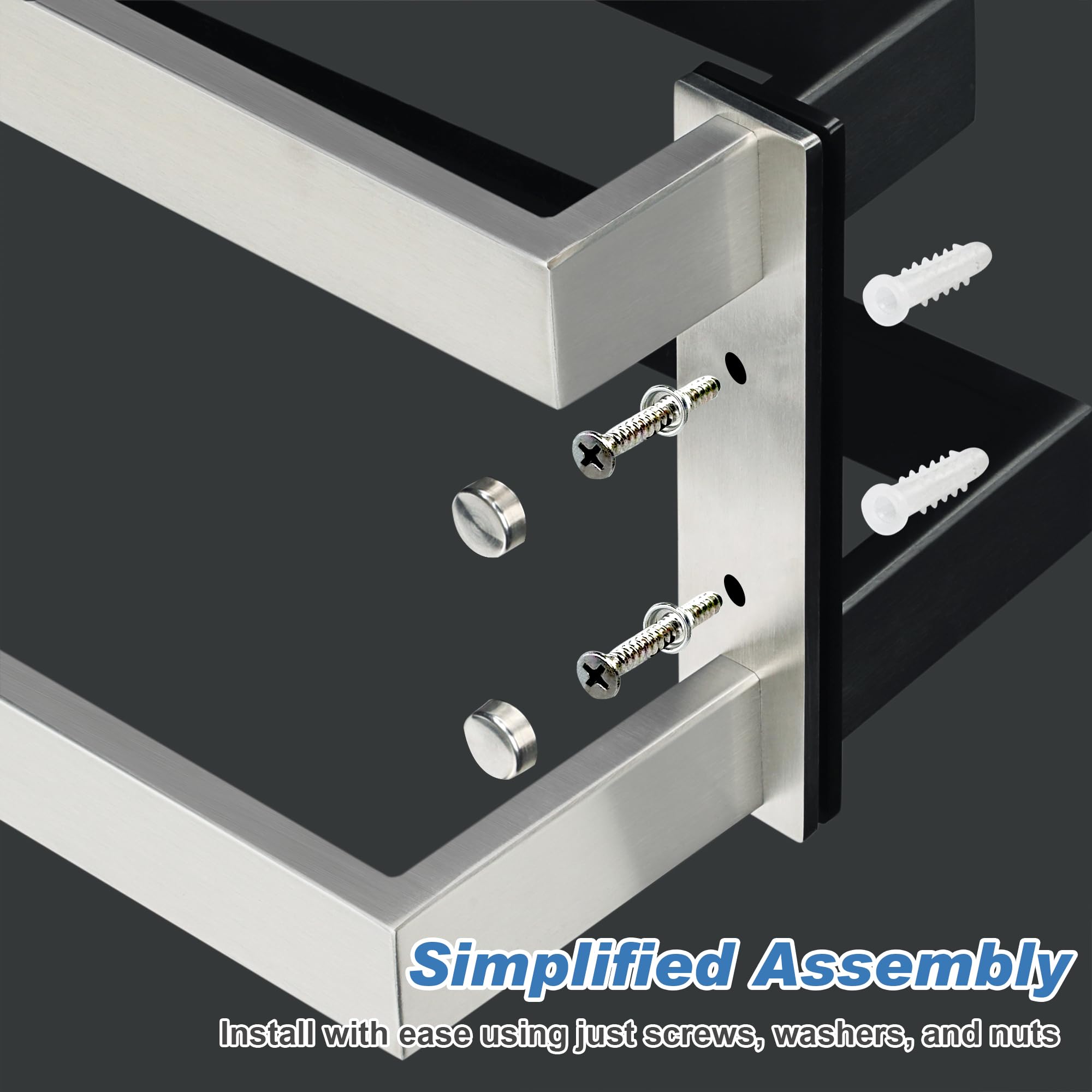 Alise Double Towel Bar 32'', Sus304 Stainless Steel Towel Racks For Bathroom Wall Mounted, Space Saving Bathroom Towel Holder, L