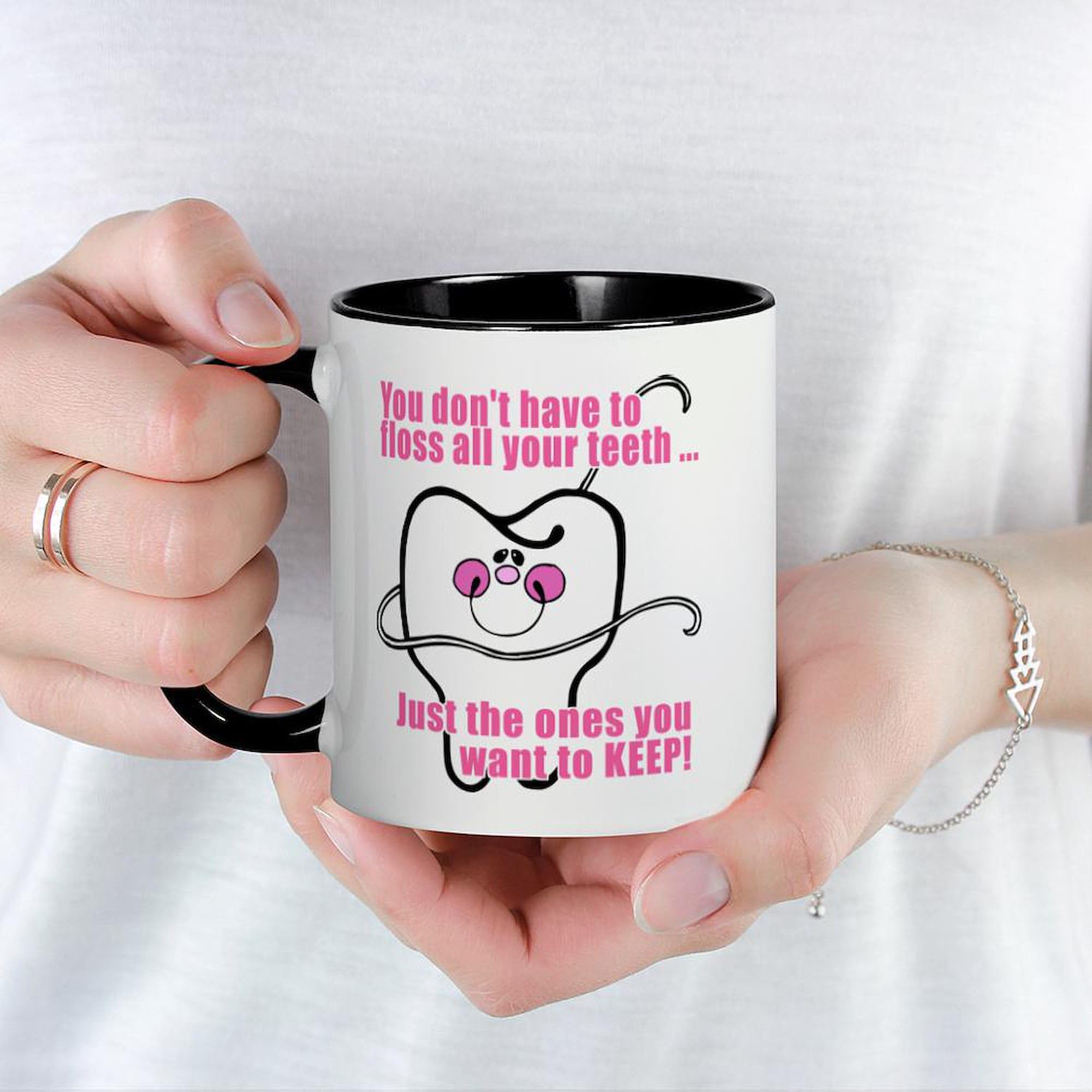 Cafepress Keep Flossing! Dentist Mug 11 Oz (325 Ml) Ceramic Coffee Mug