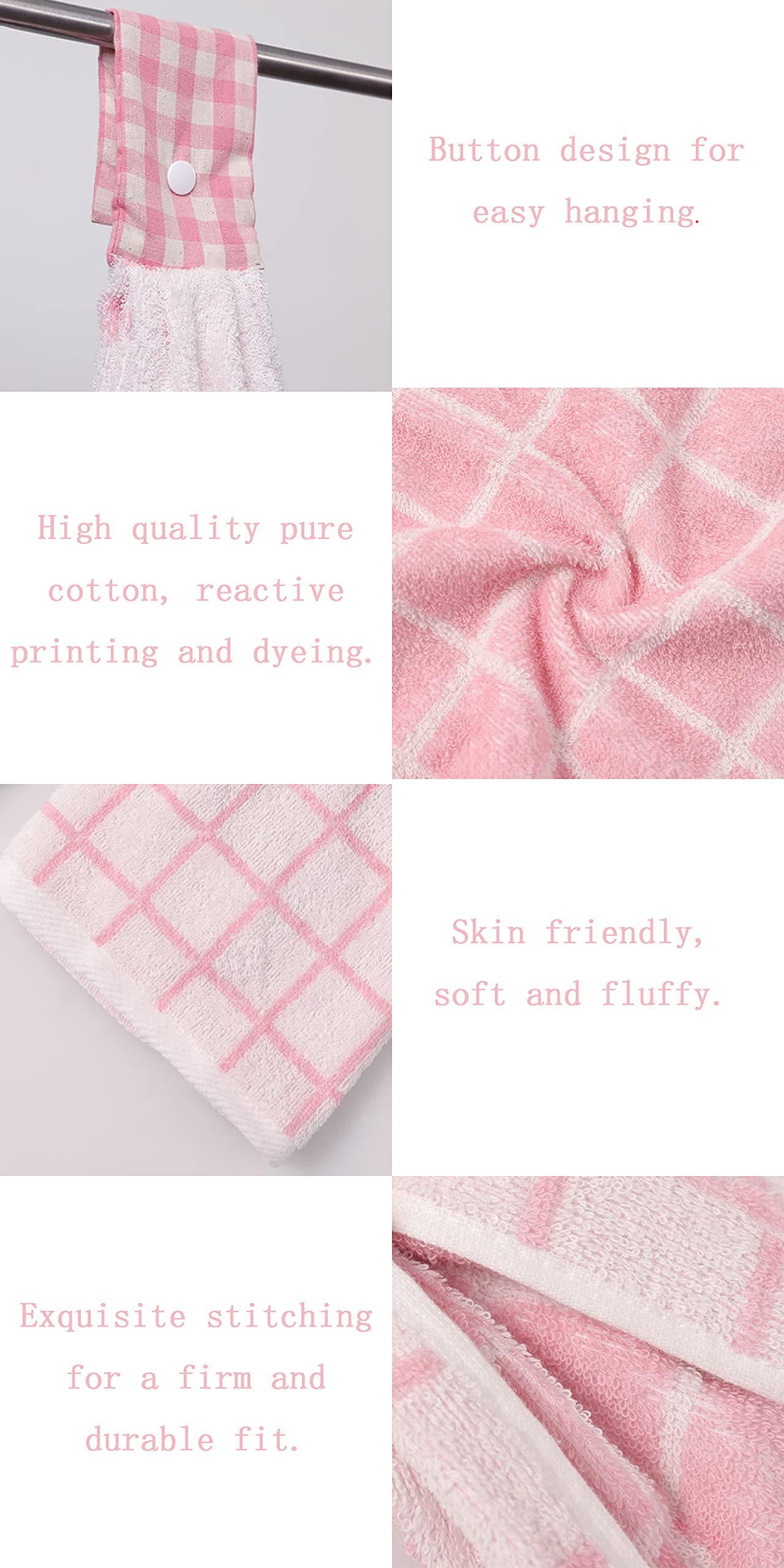 Vimeet 2 Pcs Kitchen Cotton Classical Striped Towel/Absorbent Towel/Hanging Towel/Hand Towel