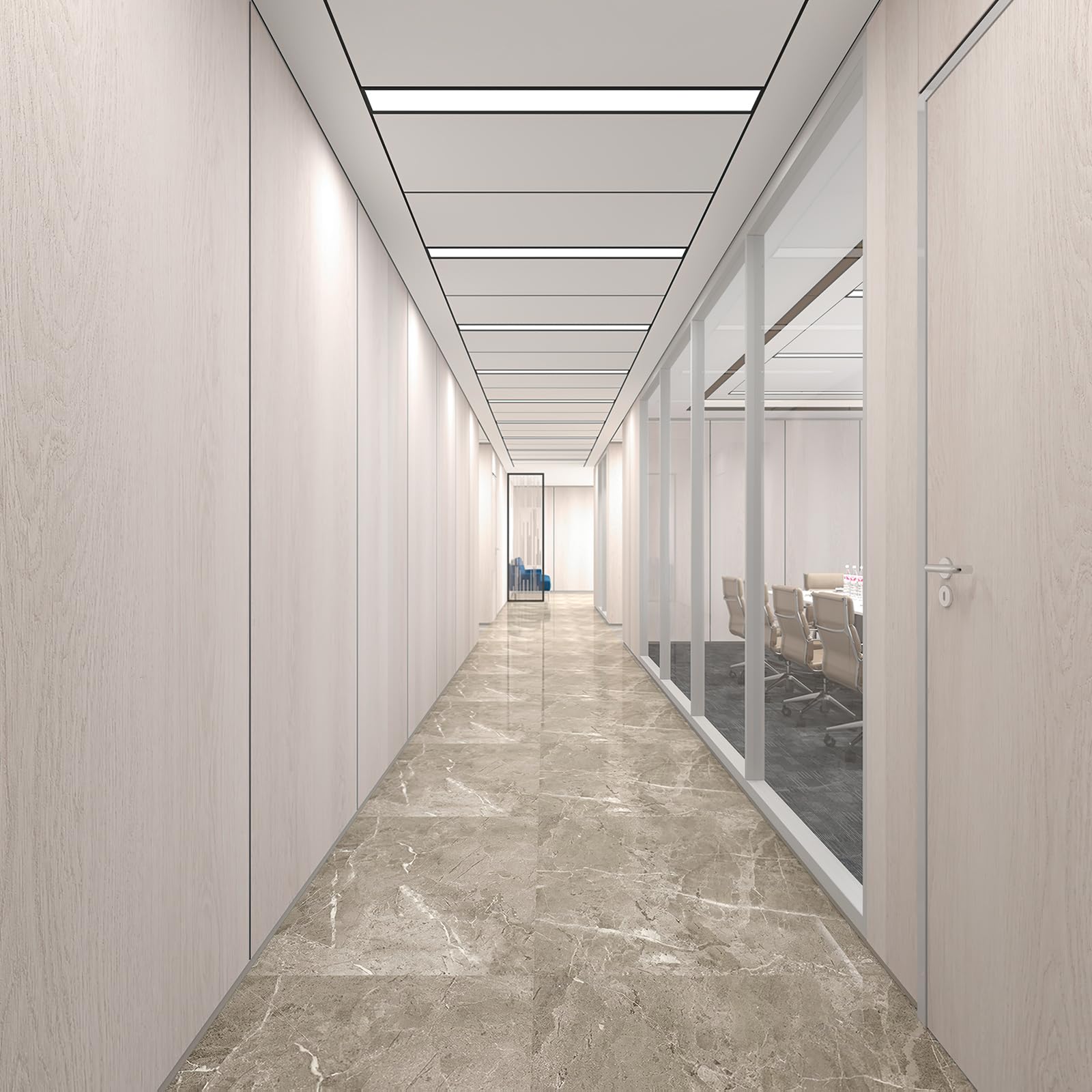 TOTIO Off-White Wood Grain Contact Paper Oak Textured Peel and Stick Wallpaper Roll 16x354in Air Guide Slot Design Matte Thicken