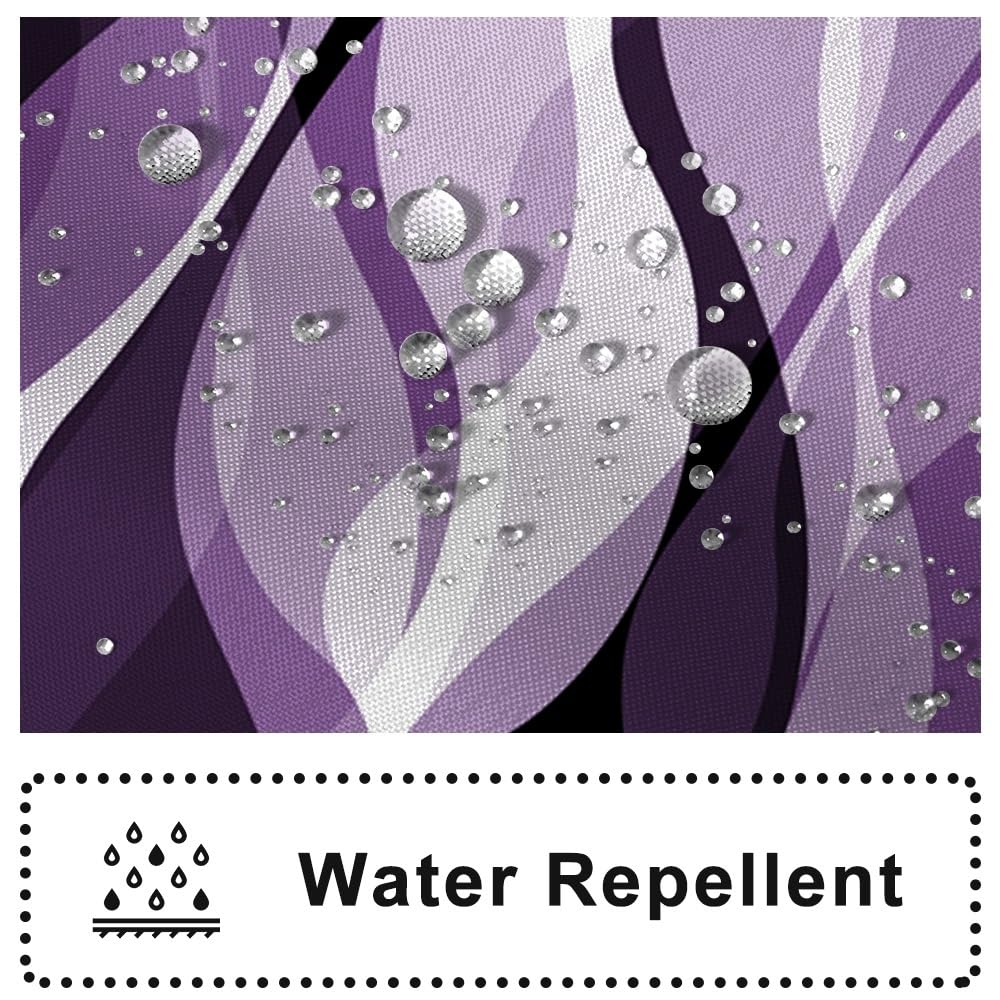 Ruelvth Purple Shower Curtain, 72x72 Inch Waterproof Polyester, Modern Abstract Design in Purple and Grey