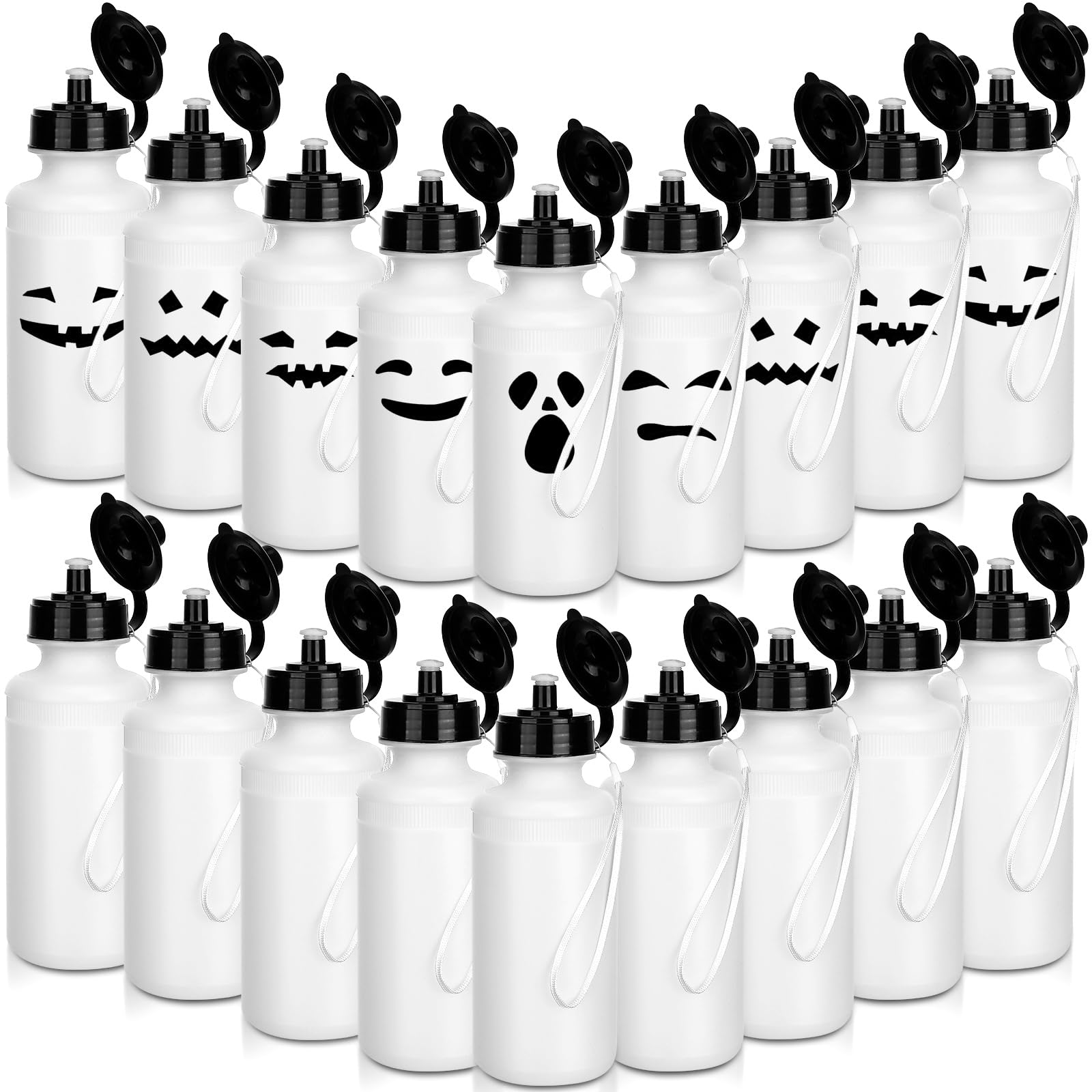 Zubebe 36 Pcs Reuasble Water Bottles Bulk Operation Christmas Gifts 20 Oz Squeeze Diy Water Bottles With Nylon Strap For Hallowe