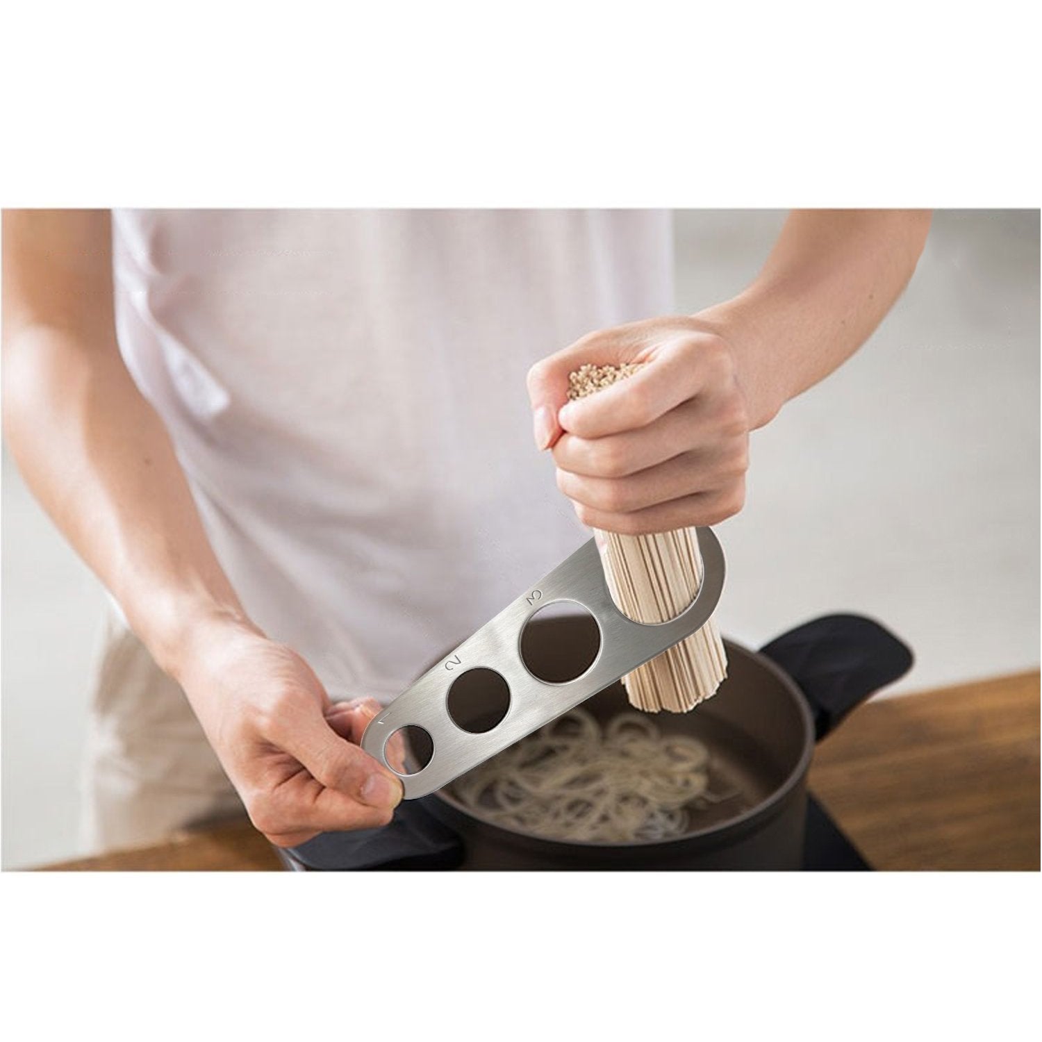 Groupcow Stainless Steel Spaghetti Pasta Measure (Silver)