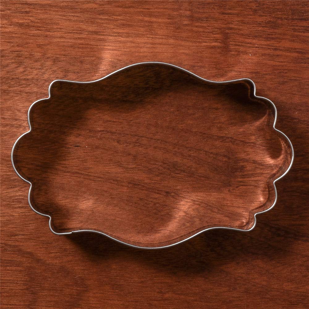 Liliao Plaque Cookie Cutter Fancy Frame Biscuit Cutter For Wedding - 4.56 X 2.95 Inch - Stainless Steel