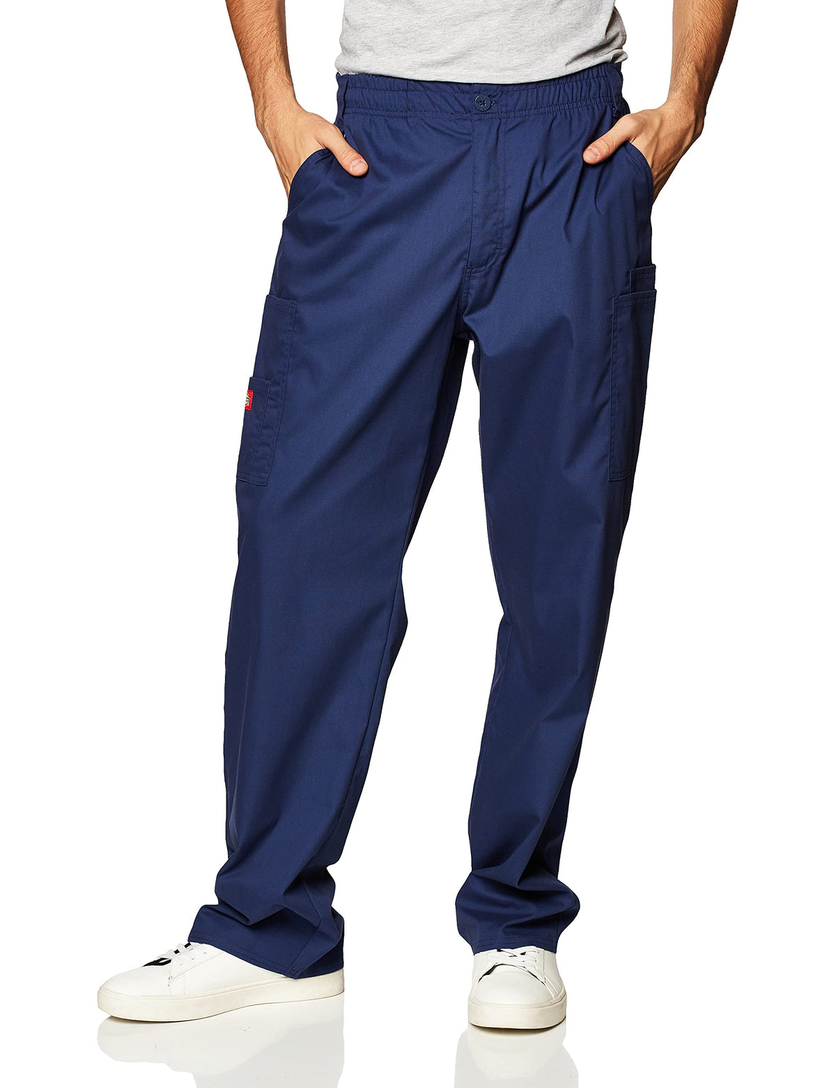 Cherokee Mens Signature Elastic Waist Medical Scrubs Pants, Navy, 5X-Large Us